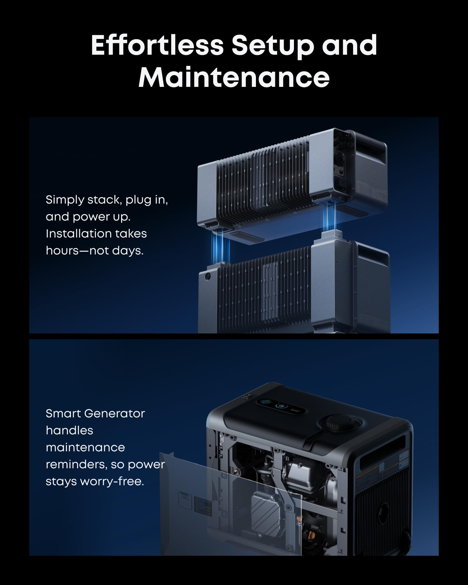 Anker SOLIX Smart Generator 5500, Tri-Fuel, DC Range Extended for E10, 5x Fuel Efficiency, Auto Start-Stop, Maintenance Alerts, Up to 12-Month 0% APR