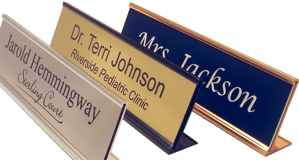 Lasercrafting Personalized Office Name Plate With Optional Wall or Desk Holder - 2x8 - CUSTOMIZE. Choose from a variety of colors and fonts to match your style. Great gift idea.