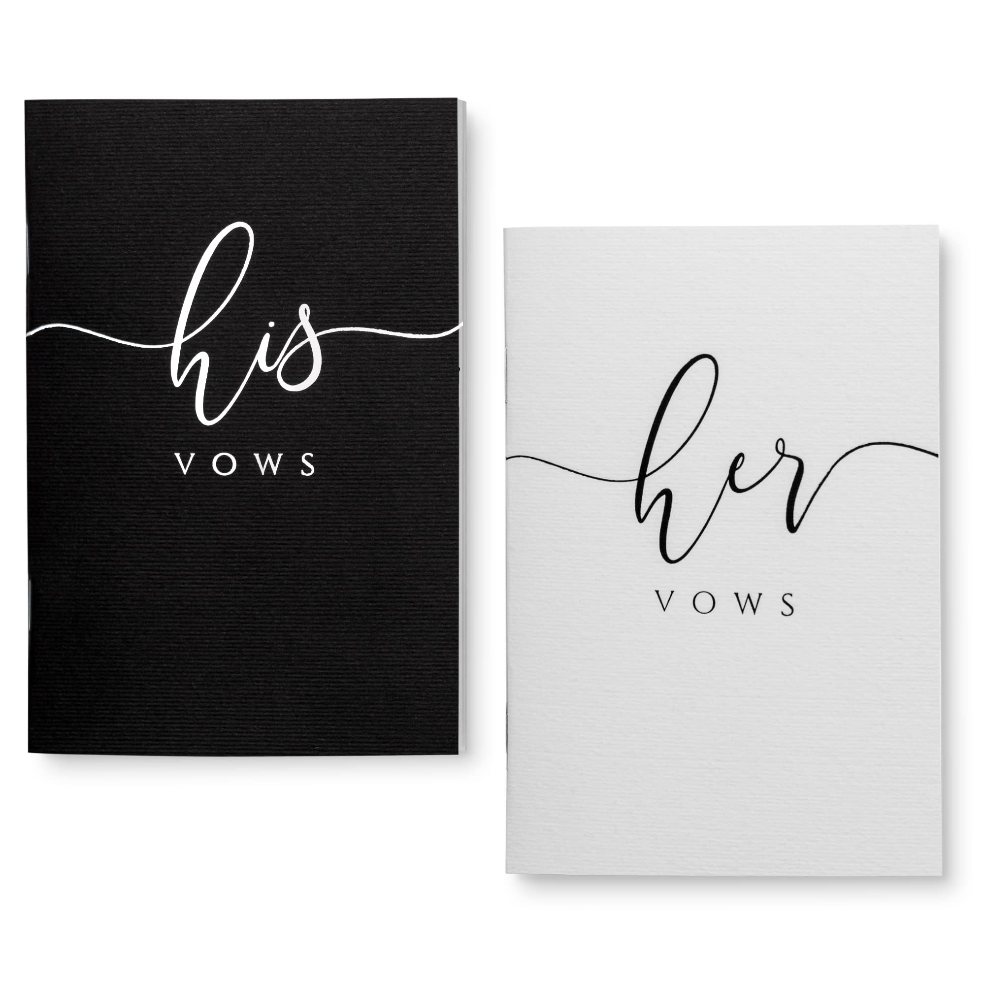 UNITED ESELL Wedding Vow Books His and Hers – Black and White Foil Bride and Wedding Notebook with 28 Pages - 5,9" x 3.9" – Vow Renewal - Bridal Shower Gifts - Time Capsule Letter