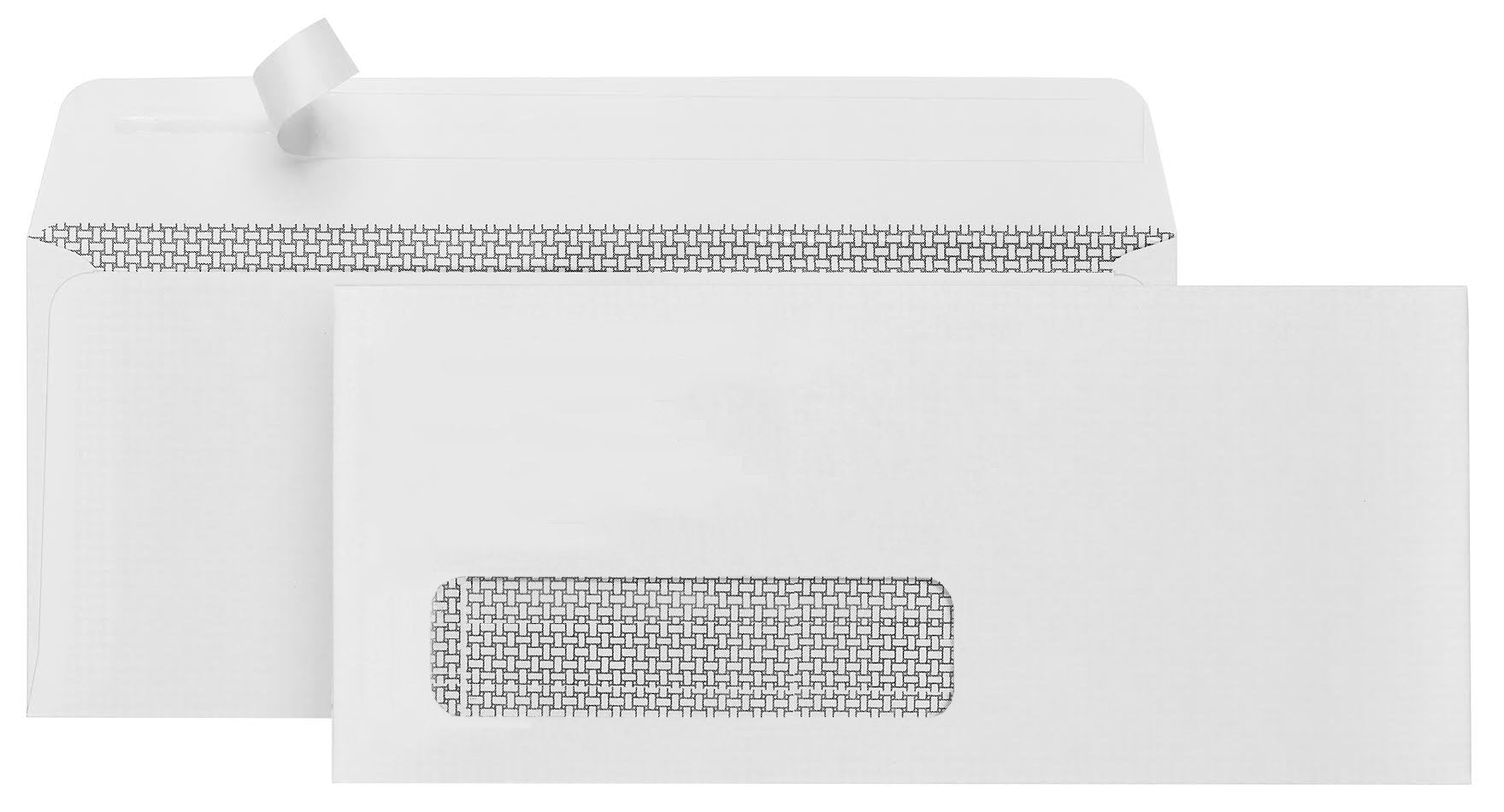 500 No. 10 Self Seal Single Window Security Envelopes -Designed for QuickBooks Invoices and Business Statements - Computer Printed Checks with Strong Peel and Seal Flap - Number 10 Size 4 1/8 X 9 1/2