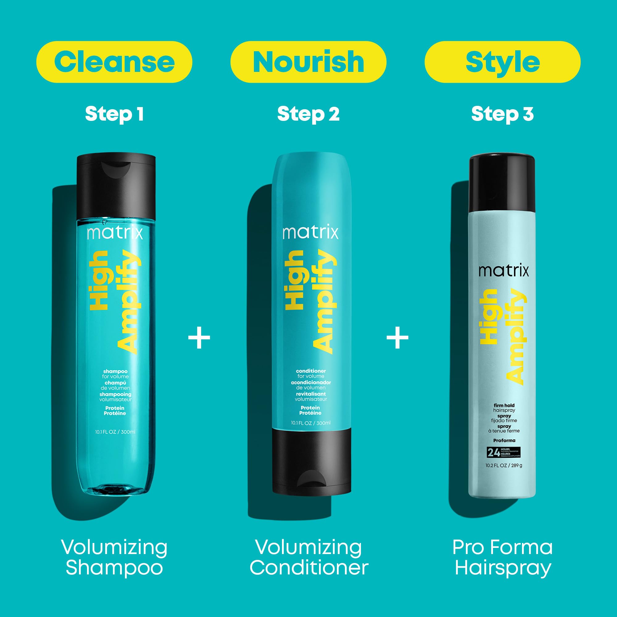 Matrix High Amplify Proforma Firm Hold Hairspray | Adds Intense Volume & Shine | For Fine Hair | Silicone-Free | Humidity Resistance | Vegan | All Hair Types | 10.2 Oz.