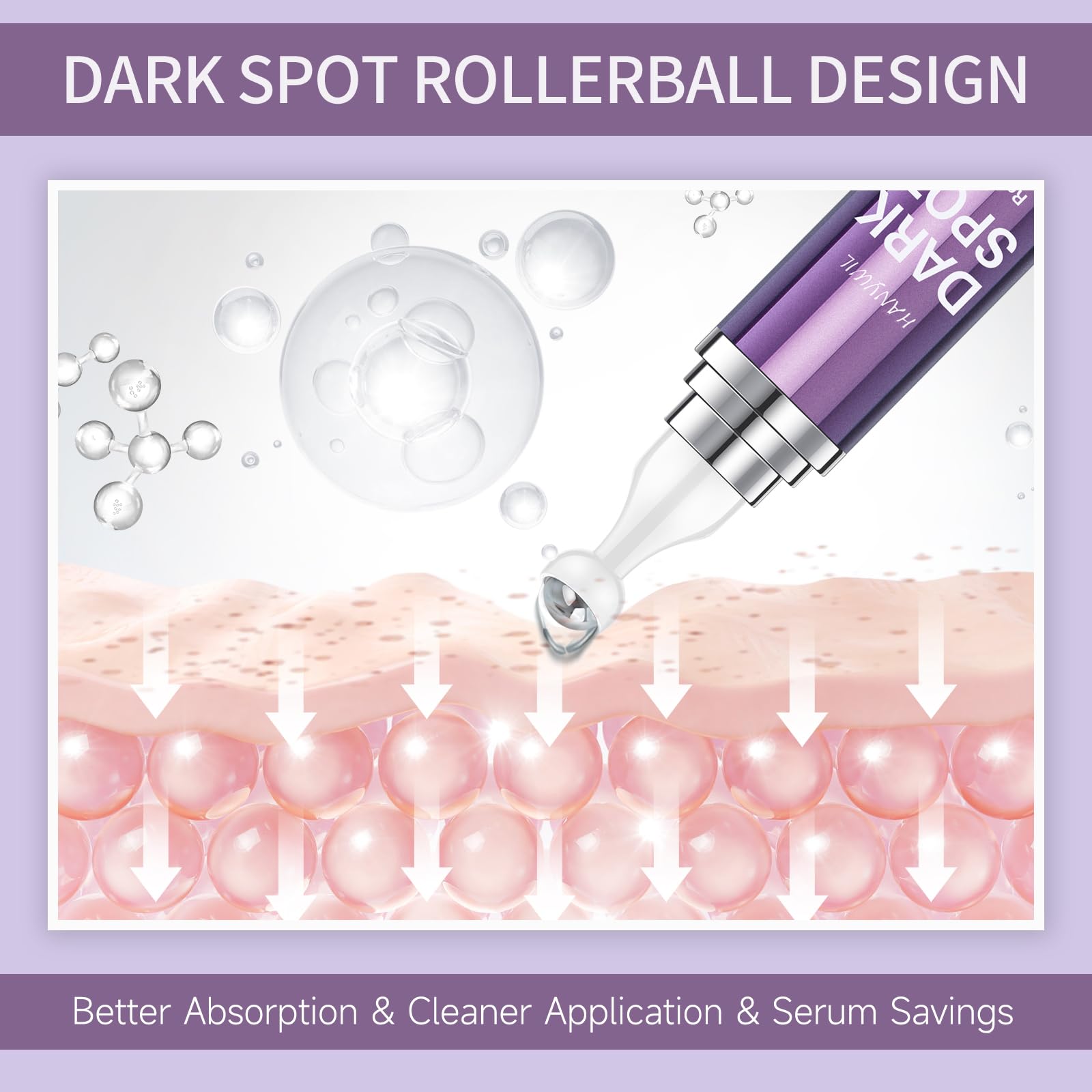 HANYWIL Dark Spot Remover for Face and Body, Dark Spot Corrector Serum, Age Spot Sun Spot Freckles Brown Spot Remover, Melasma Treatment for Face, Skin Care Face Serum with Roller (0.5 Fl Oz)