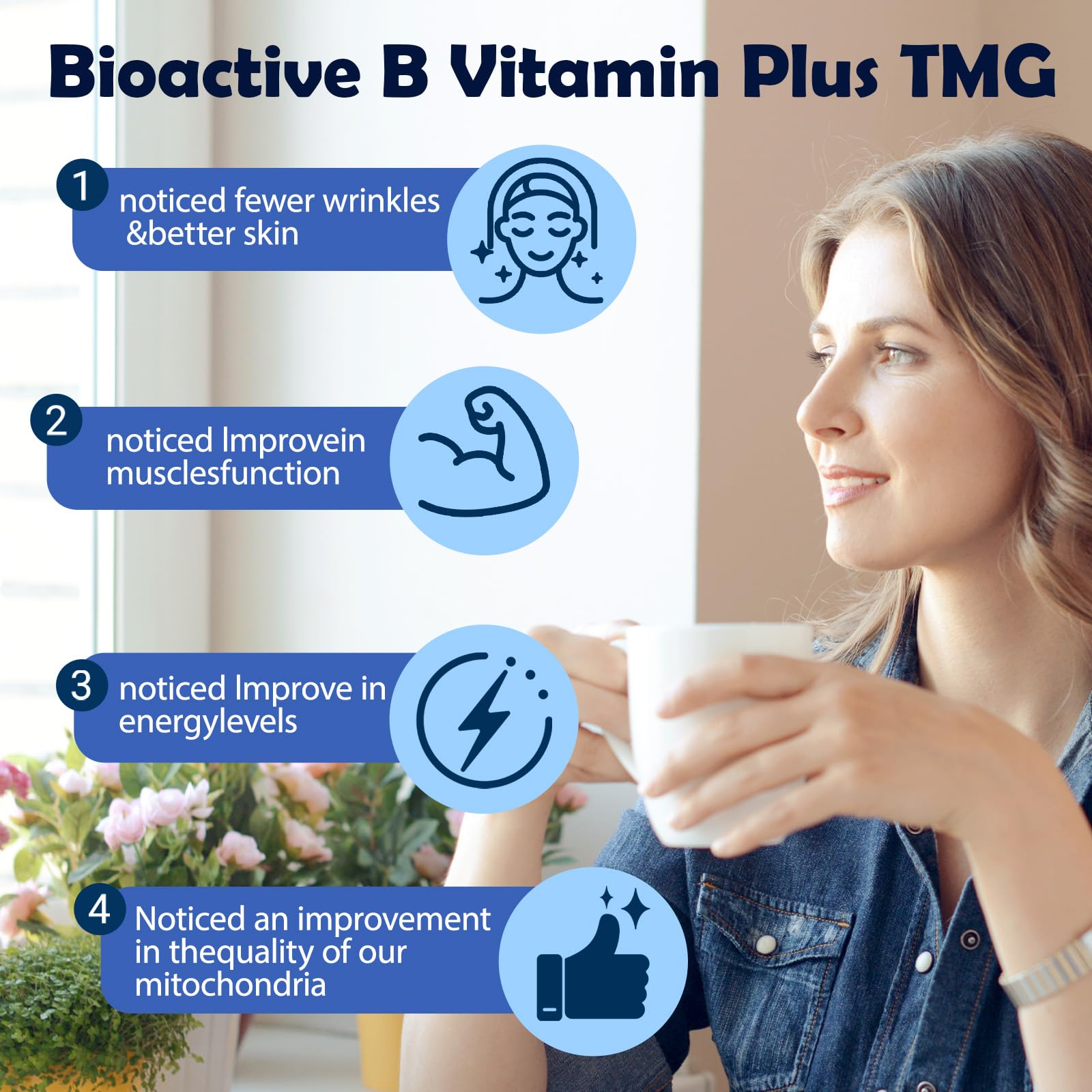 Methylated B Complex Vitamins w. L-5-MTHF Folate, Vitamins B2 B6 & B12 for Men & Women, Complete 9-in-1 Methyl B Supplement for Energy Support, Mood & Nerve Health Vegan Gluten Free Blueberry Flavor