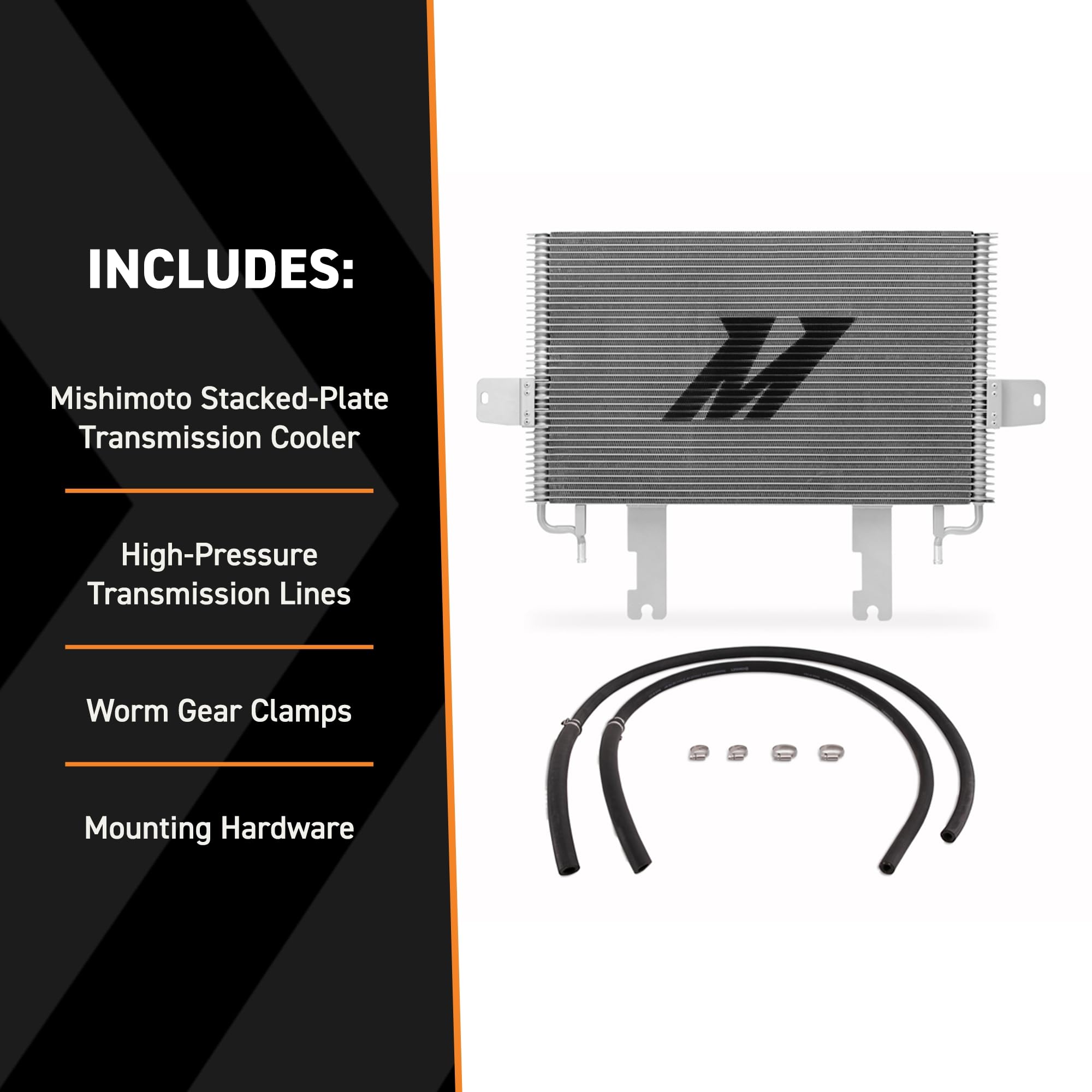 Mishimoto MMTC-F2D-99SL Transmission Cooler, Compatible with Ford Powerstroke 7.3L, 1999-2003, Silver