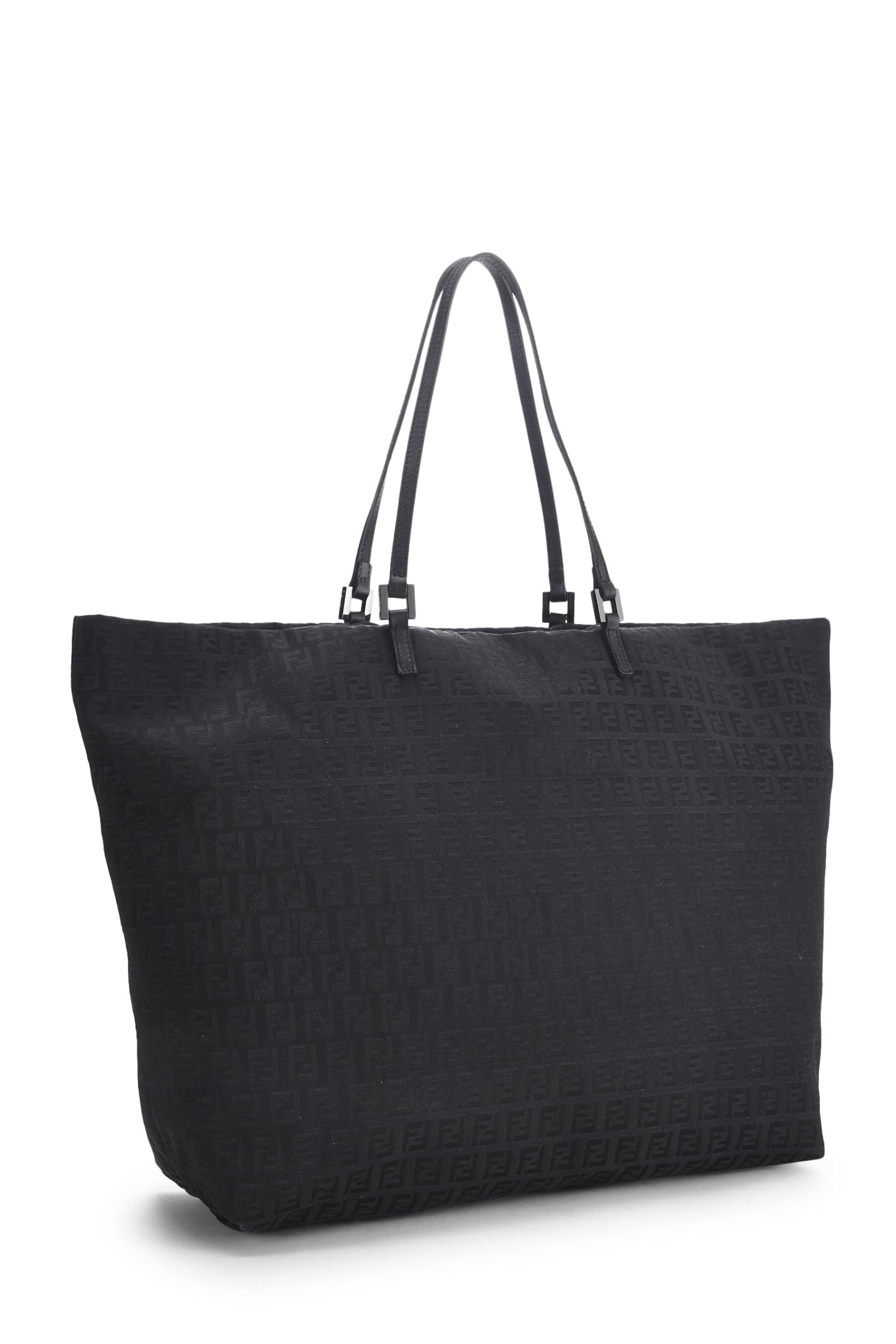 Fendi, Pre-Loved Black Zucchino Canvas Tote, Black