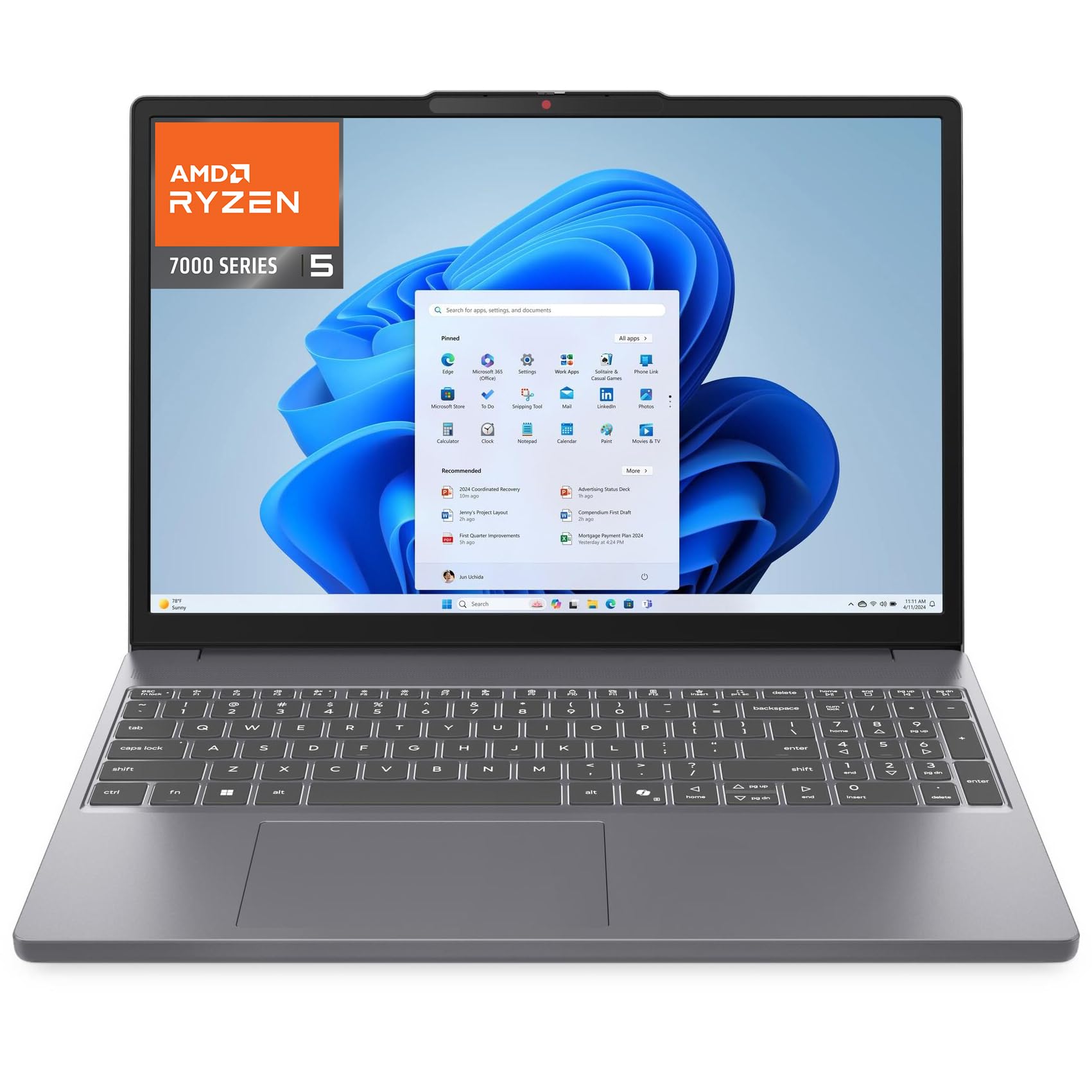 Lenovo 15" Gaming Laptop Computer, AMD Ryzen 5 7535HS, 16GB DDR5 RAM, 1TB PCIe SSD, Radeon 660M, FHD+ Copilot AI PC, WiFi 6, Bluetooth 5.3, Type-C, HDMI, Luna Grey, Windows 11 Home