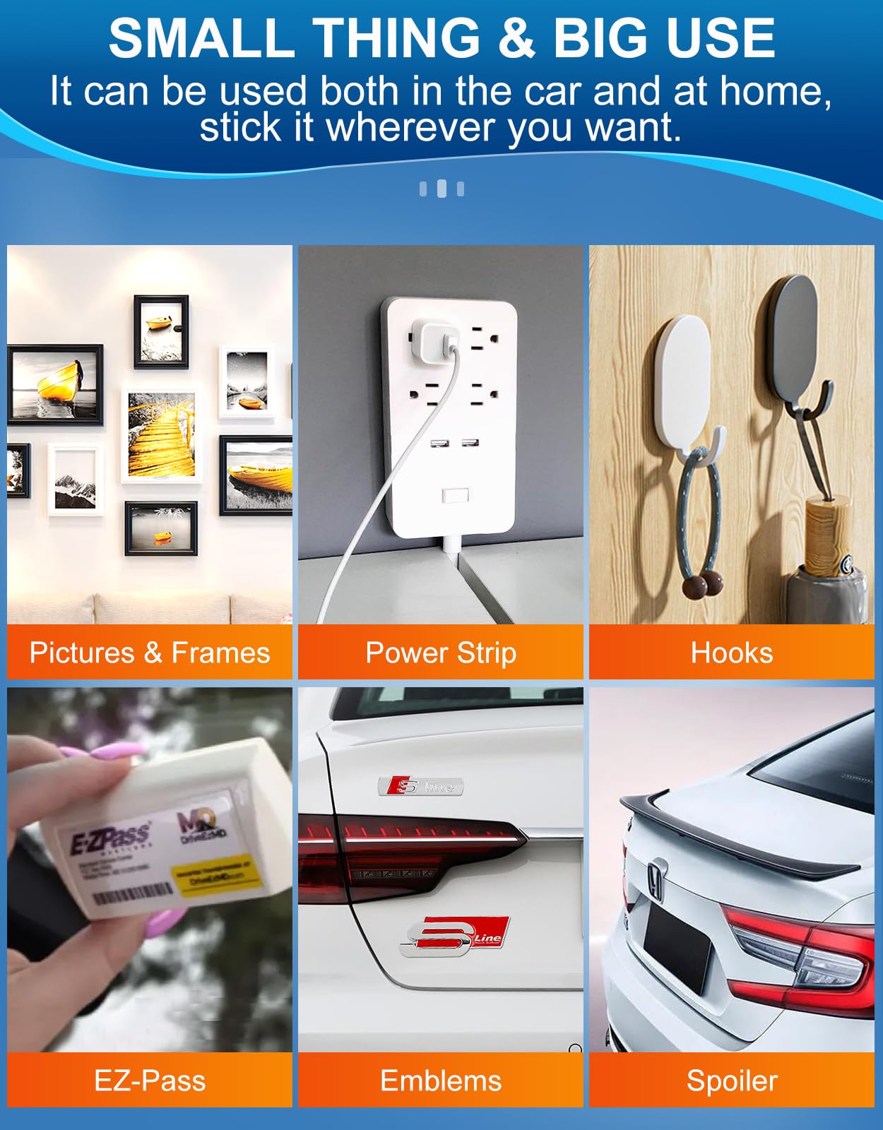 PHIXBEAR 32 Pcs Large Double Sided Adhesive Tape Squares Heavy Duty, Made of 3M PE, Strong Sticky Pads Waterproof Heat Resistant, Extreme Mounting Foam Tape, Car Home Outdoor Use, 1.69x2.15 Inch