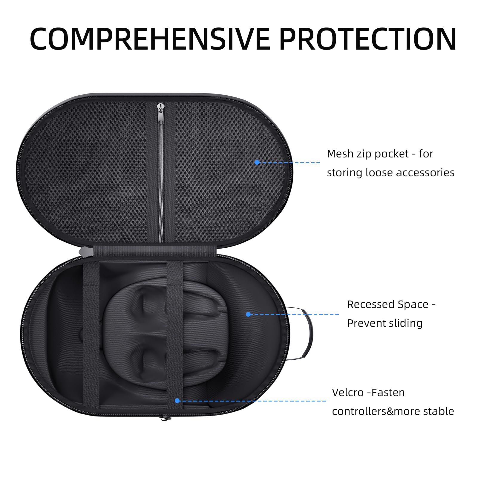 APEXINNO Large Carrying Case for Meta Quest 3/Oculus Quest 3/ Vision pro Accessories, VR Storage Bag Compatible with Quest 3 Headset,Elite Strap, Controller Grips, Meta Quest 3 Case for Travel Case