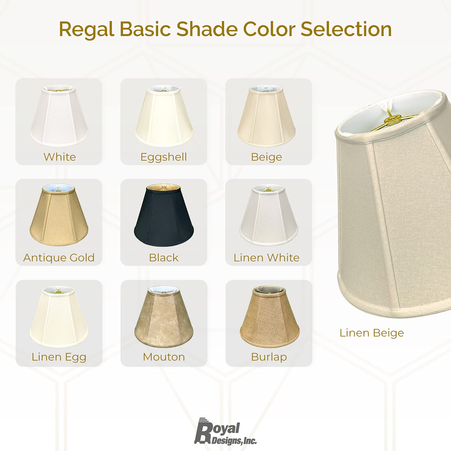 Royal Designs Deep Empire Lamp Shade, UNO Floor Lamp, Linen Beige, 6 x 12 x 9.25, BS-707U-12LNBG
