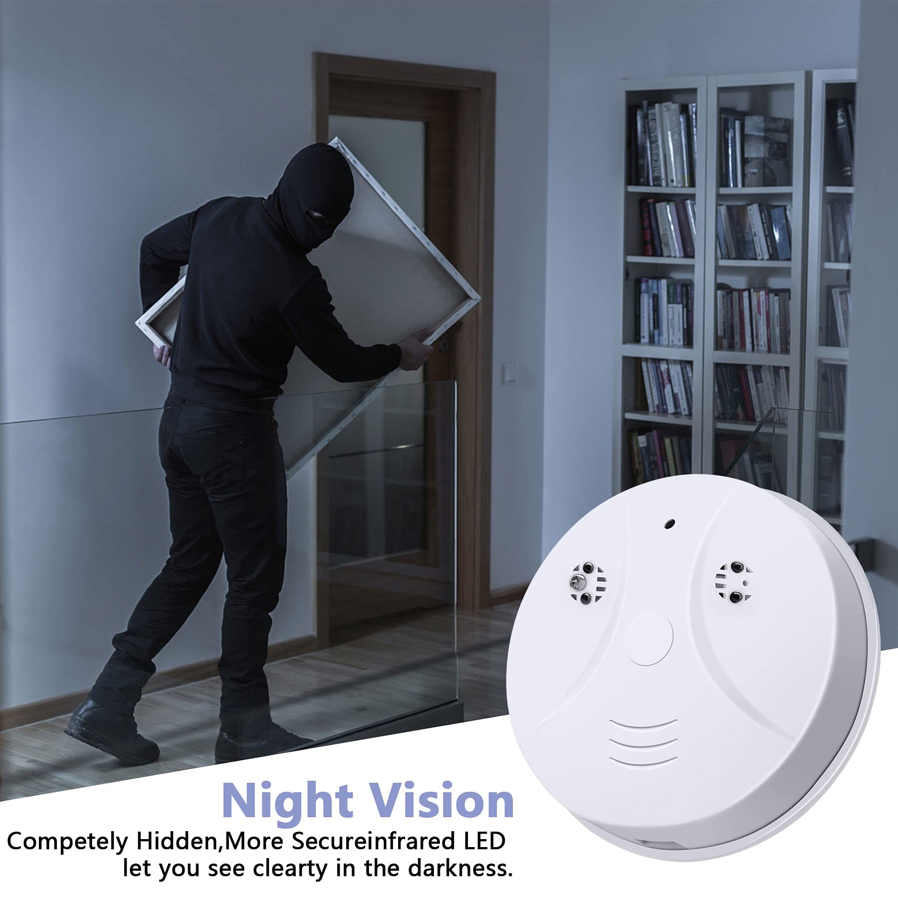 Mini Detector Camera, Full HD 1080P Wireless Security Nanny Detector Camera with Motion Detection/Remote View for Home and Office, No Audio