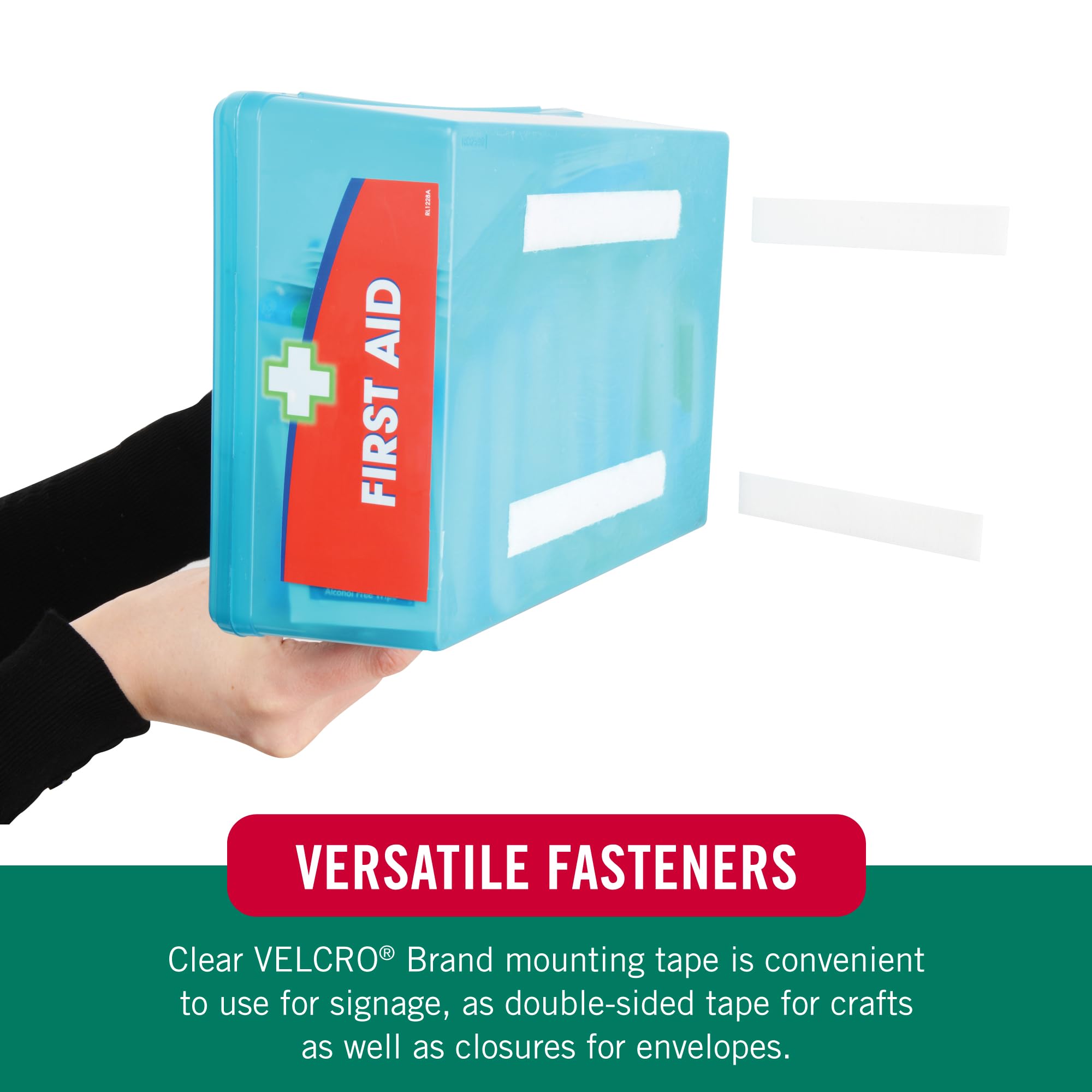 VELCRO Brand Thin Clear Tape | 15 Ft x ¾” | Cut Strips to Length | Home Office or Crafts Fastening Solution | Large Roll, 91325