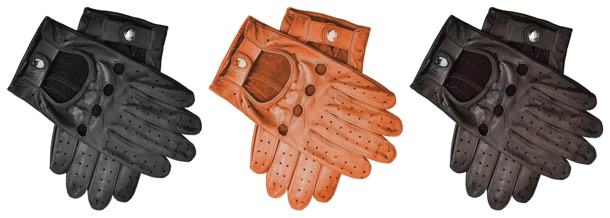 SURAWIL Men's Leather Driving Gloves Touchscreen, Unlined Thin Leather Driving Gloves, Black,XS SUM06US-T
