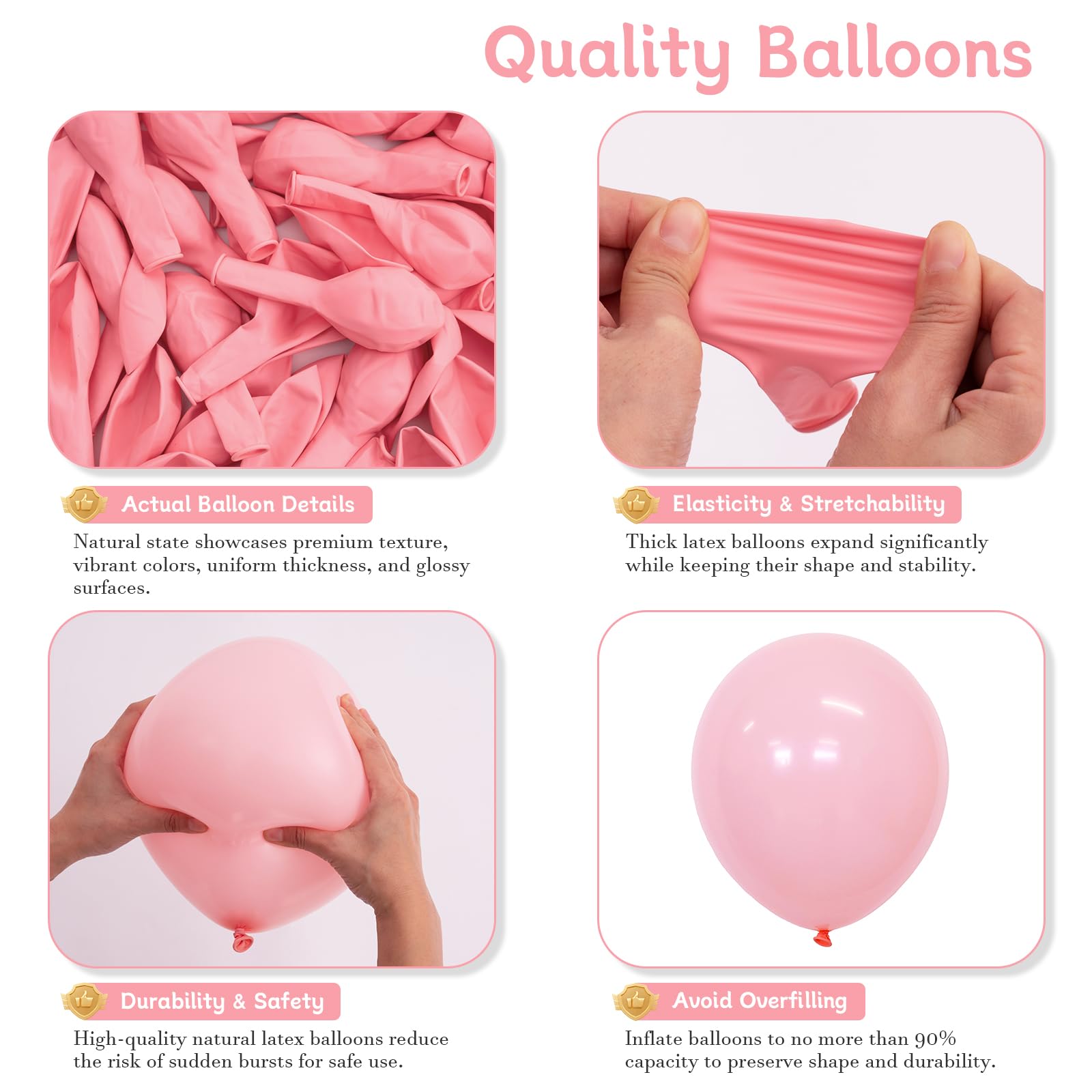CVPARTYON Light Pink Balloons 125 pcs Different Sizes of 8 12 10 5 Inch Pastel Baby Pale Pink Balloon Arch Kit Garland for Princess Birthday Baby Shower Gender Reveal Valentine's Day Party Decoration