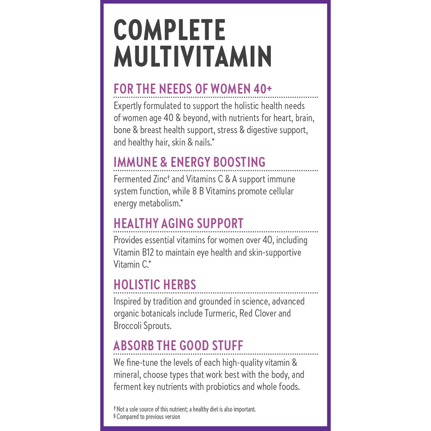 New Chapter Women's Multivitamin 40 Plus for Energy, Healthy Aging + Immune Support with 20+ Nutrients -- Every Woman's One Daily 40+, Gentle on the Stomach, 96 Count