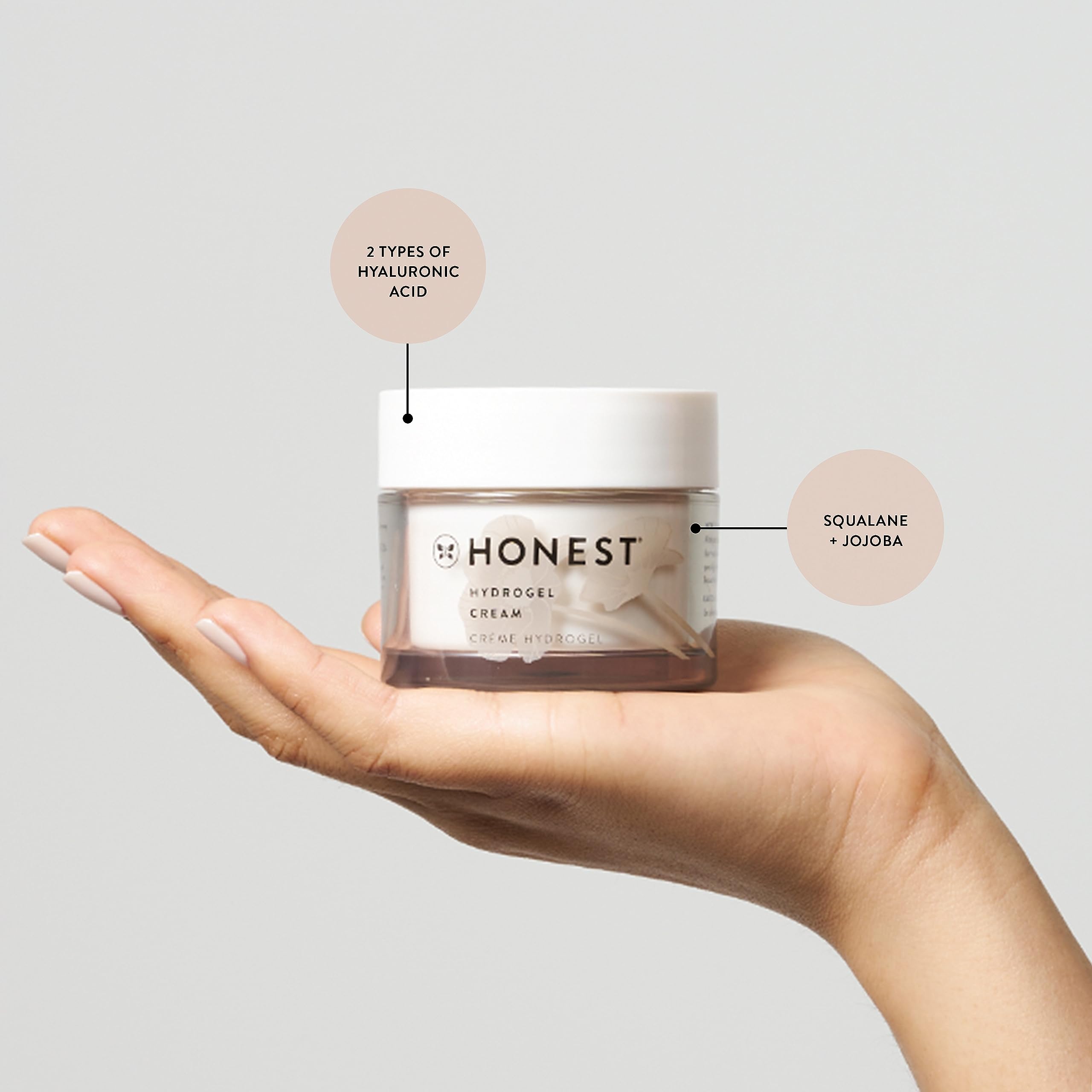 Honest Beauty Hydrating Skincare Bundle | Full Size Hydrogel Cream + Stay Hydrated Hyaluronic Acid Serum | Vegan + Cruelty Free | 1.7 fl oz, 1 fl oz