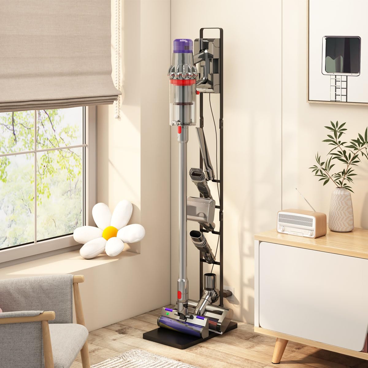 Foho Vacuum Stand, Storage Bracket Stand Holder, Stable Vacuum Stand Compatible with Dyson V15 V11 V10 V8 V7 V6 Handheld Cordless Vacuum Cleaners & Accessories & Attachments