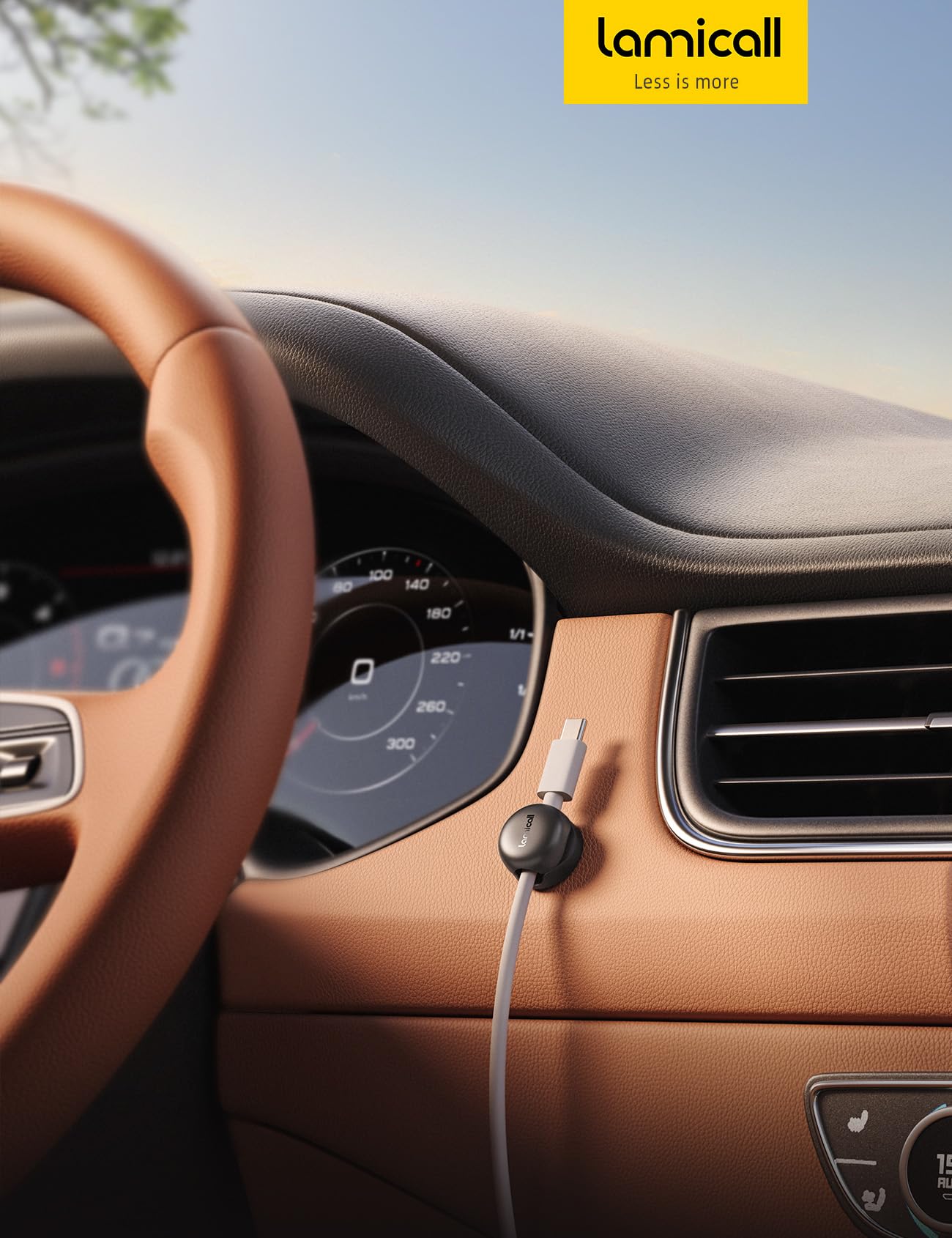 Lamicall Cable Clips, Spring Cord Organizer Holder - 6Pack Latest Compact Desk Cable Management Clips, Nightstand Phone Charging Cord Holder, 8mm Slot Adhesive Wire Organizer, Desk Office Accessory