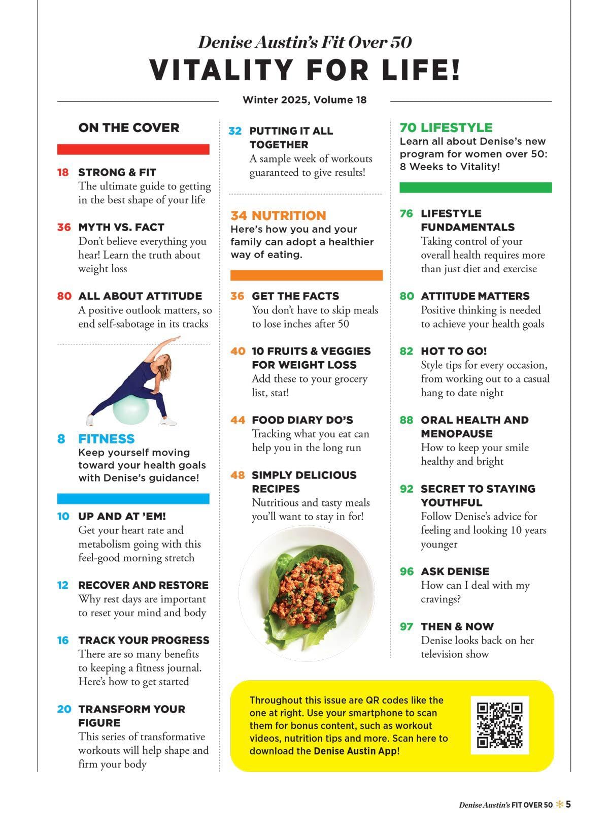 Denise Austin's Fit Over 50 - Vitality For Life! Winter 2025: Guide To Best Shape Of Your Life, Workouts, Weight Loss Myth Vs. Fact, Secrets To Staying Young, Positive Mindset, Nutrition Tips & More!