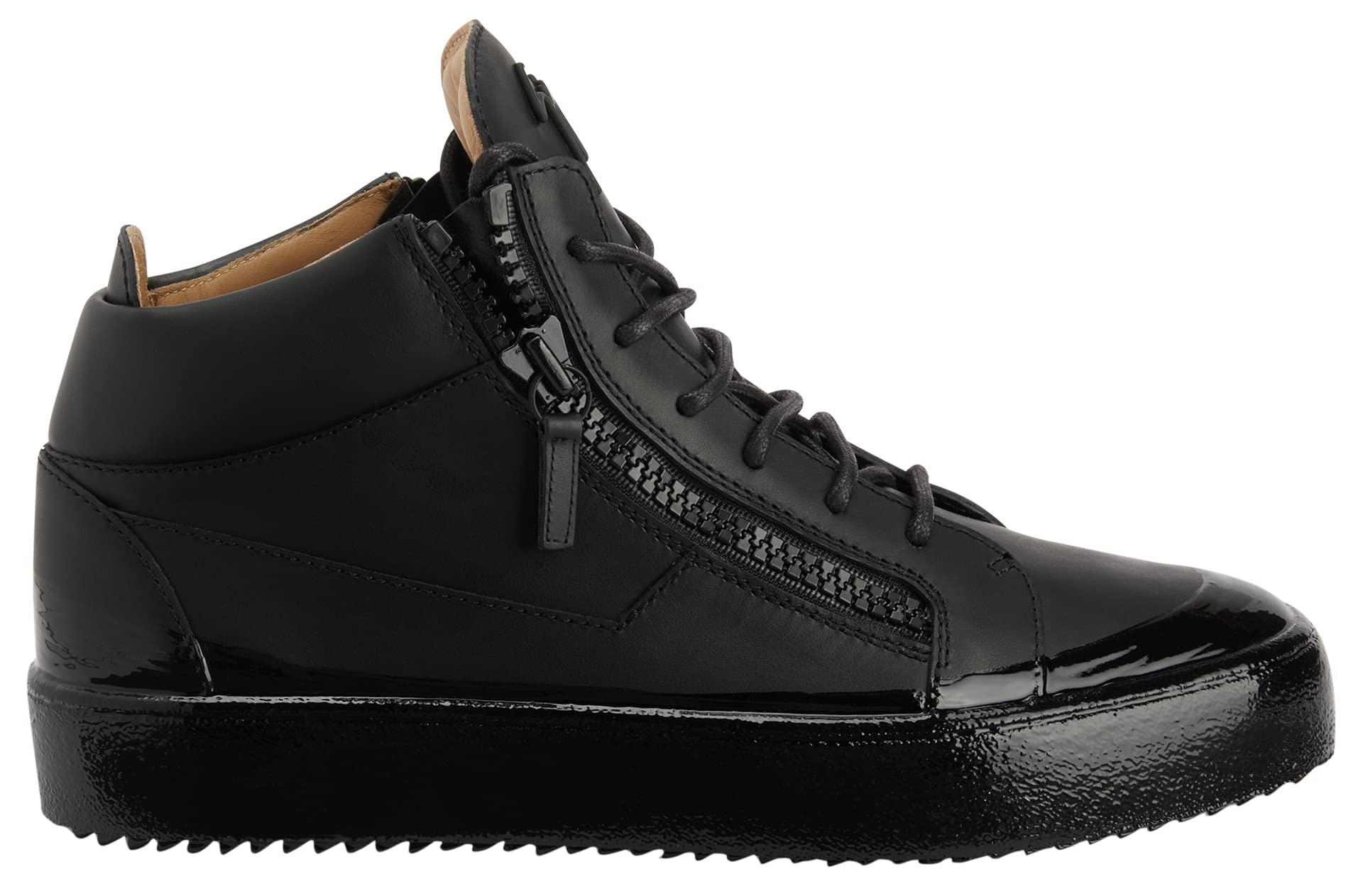 Giuseppe Zanotti, Kriss Mid-Top Sneakers Leather, 8, Black