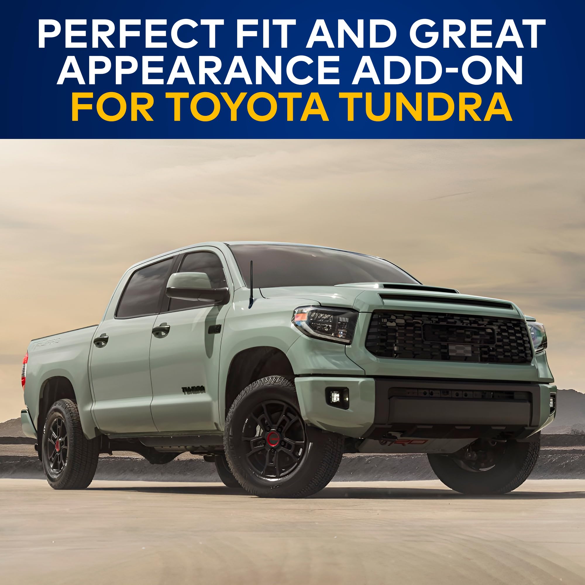 Antenna Mast for Toyota Tundra 2007-2021, Black Automotive Antenna Replacement for Cars, Trucks & SUV - AM FM Radio Compatible - Car & Truck Exterior Accessories for Men & Women, 6 3/4"