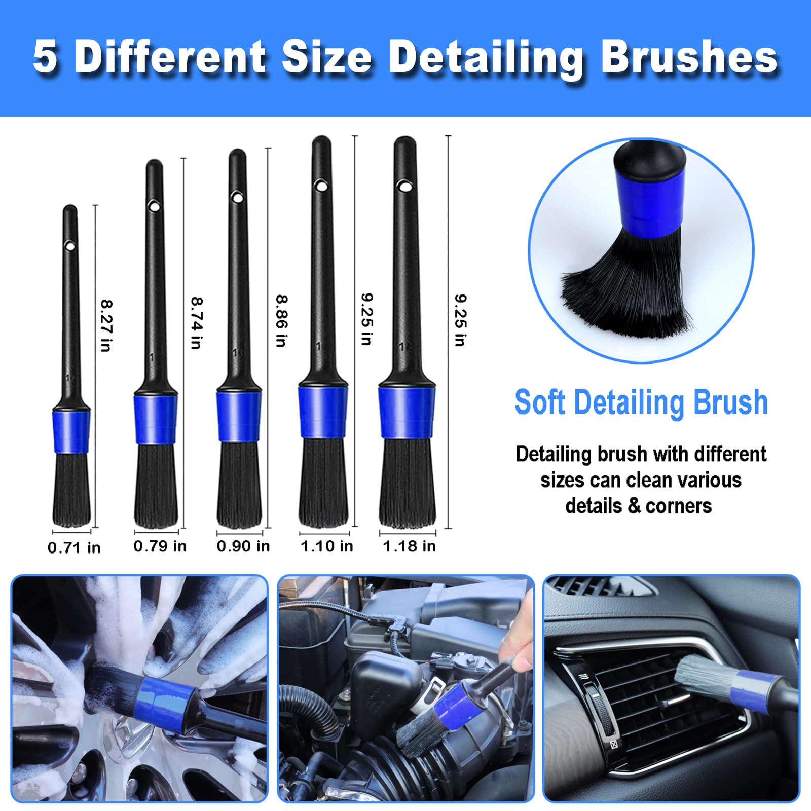 17pcs Car Detailing Kit Interior Cleaner, Car Interior Cleaning Kit with Handheld Car Vacuum, Car Detailing Brushes, Windshield Cleaning Tool, Car Cleaning Supplies, Car Accessories for Men, Women