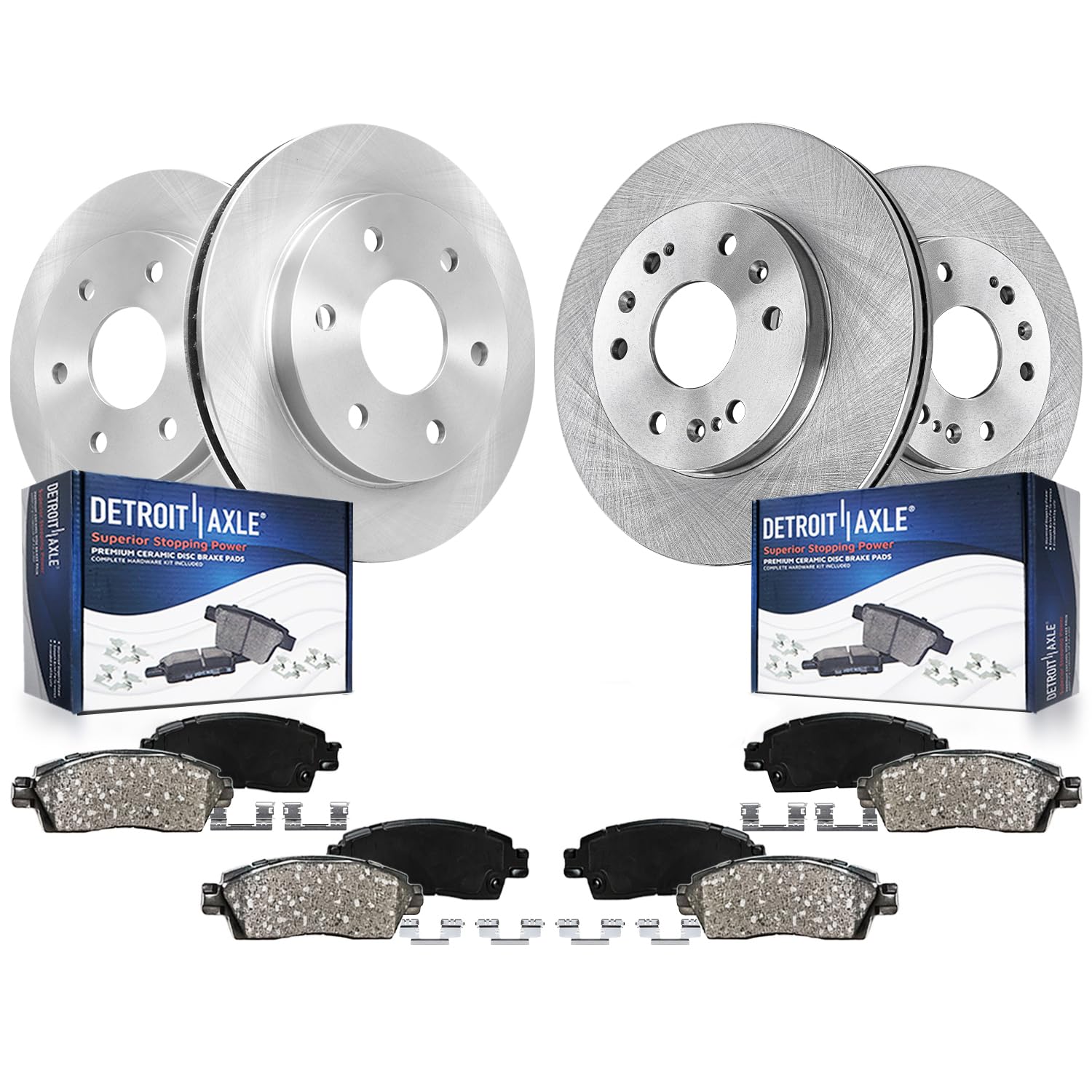 Detroit Axle - Brake Kit for Chevrolet GMC Silverado Sierra Yukon XL Suburban 1500 Tahoe Avalanche Cadillac Escalade ESV EXT Replacement Brakes Rotor and Ceramic Brake Pads Front and Rear