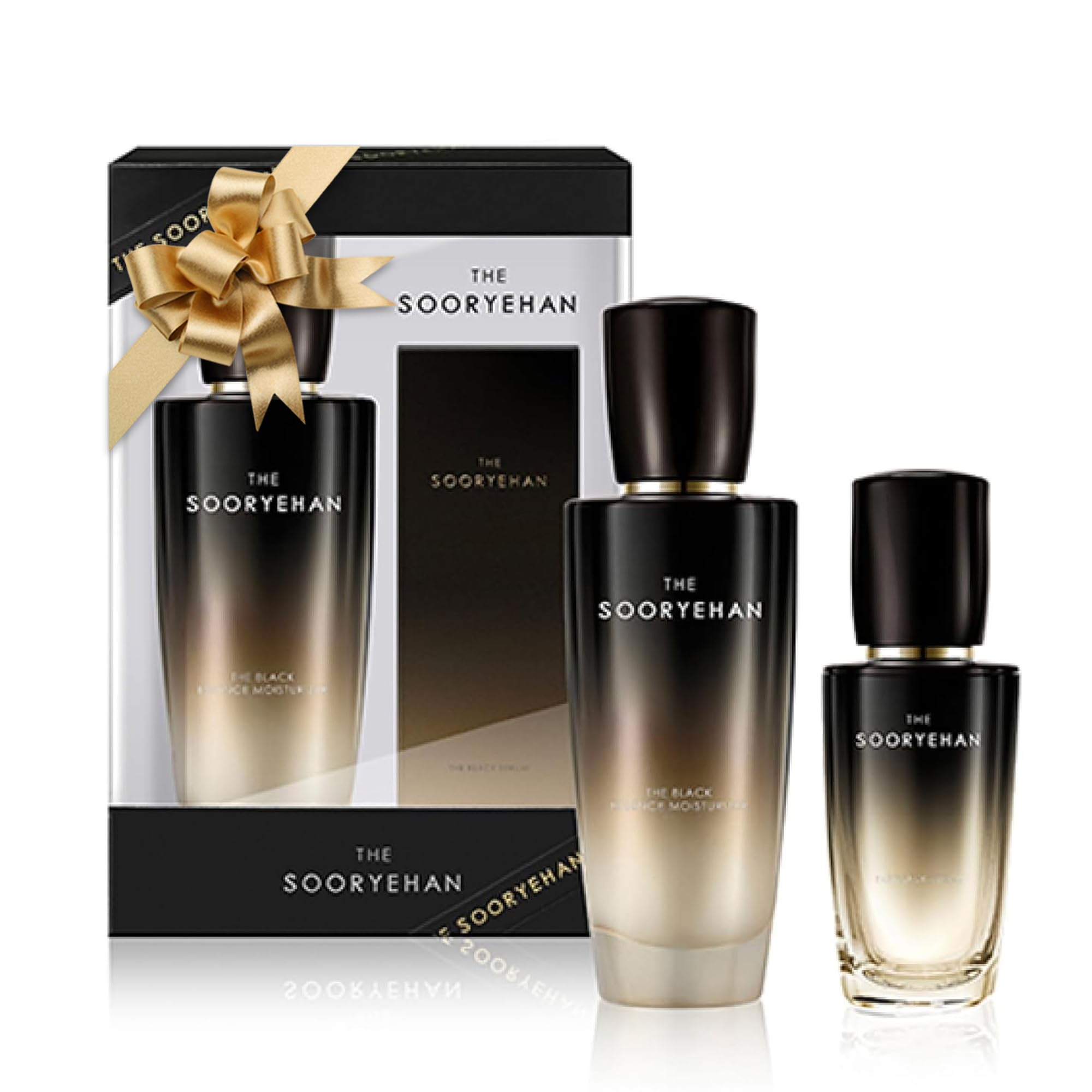 Sooryehan THE BLACK SKINCARE SET (160ml / 5.41 Fl Oz) - Korean Skincare Gift Set, Luxury Premium High-end by LG BEAUTY. Advanced Next Generation Bio Moisturizer & Serum,