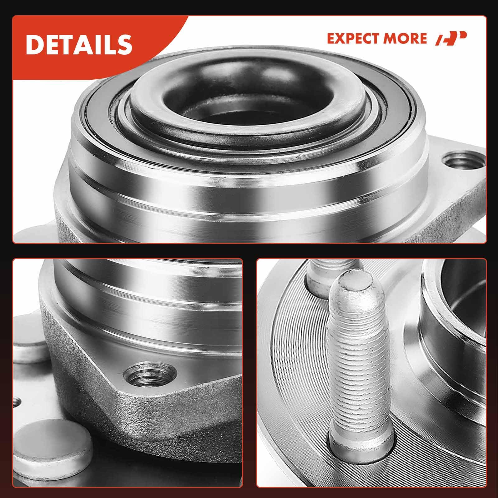 A-Premium 2 x Front or Rear Wheel Bearing and Hub Assembly with 6-Lug Compatible with Cadillac SRX 2010-2016, Saab 9-4X 2011