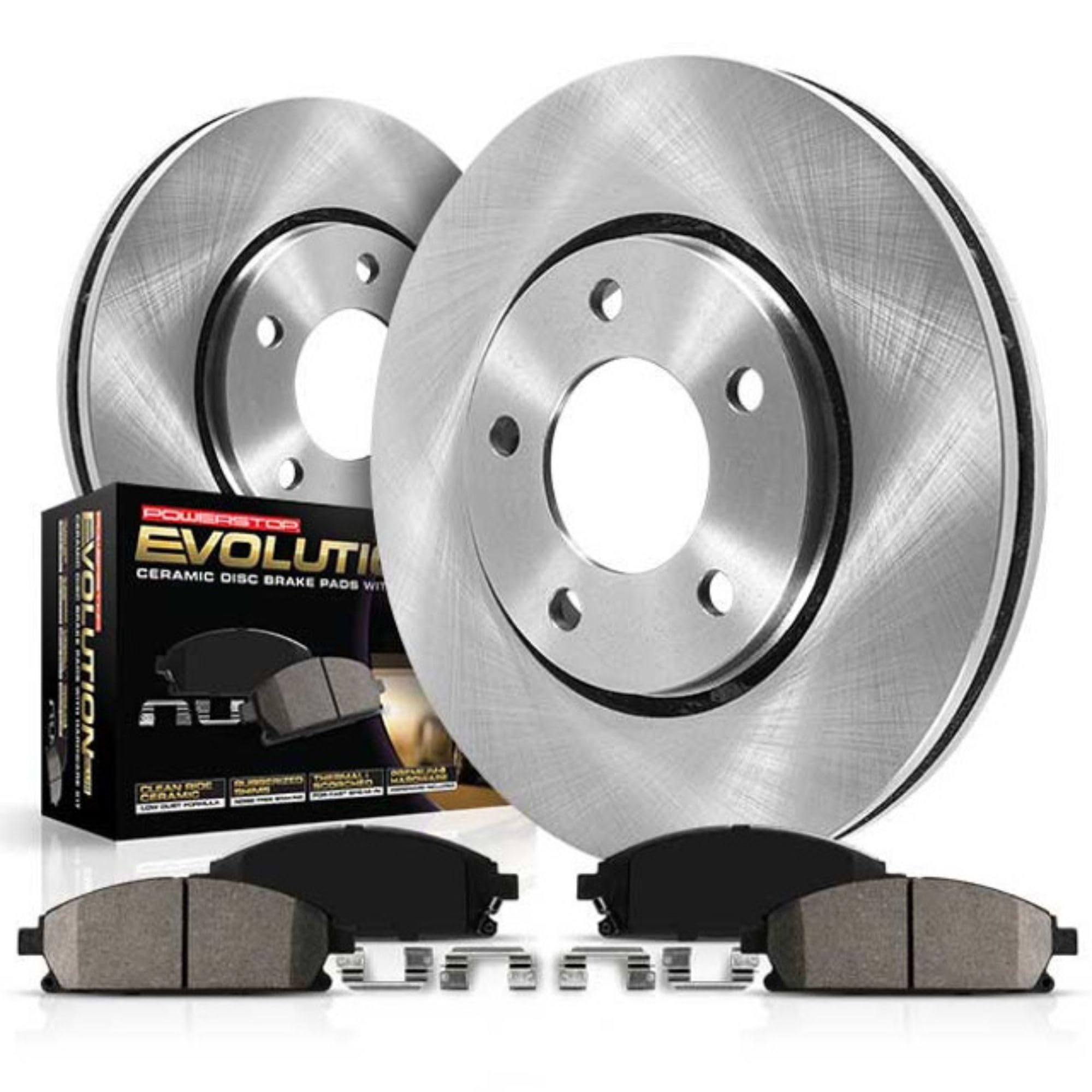 POWERSTOP KOE2009 Front Replacement Ceramic Brake Pads and Rotors Kit Autospecialty For Cadillac Escalade Chevy Avalance 1500 Express 1500 Silverado 1500 Suburban Tahoe GMC Sierra 1500 Yukon XL 1500