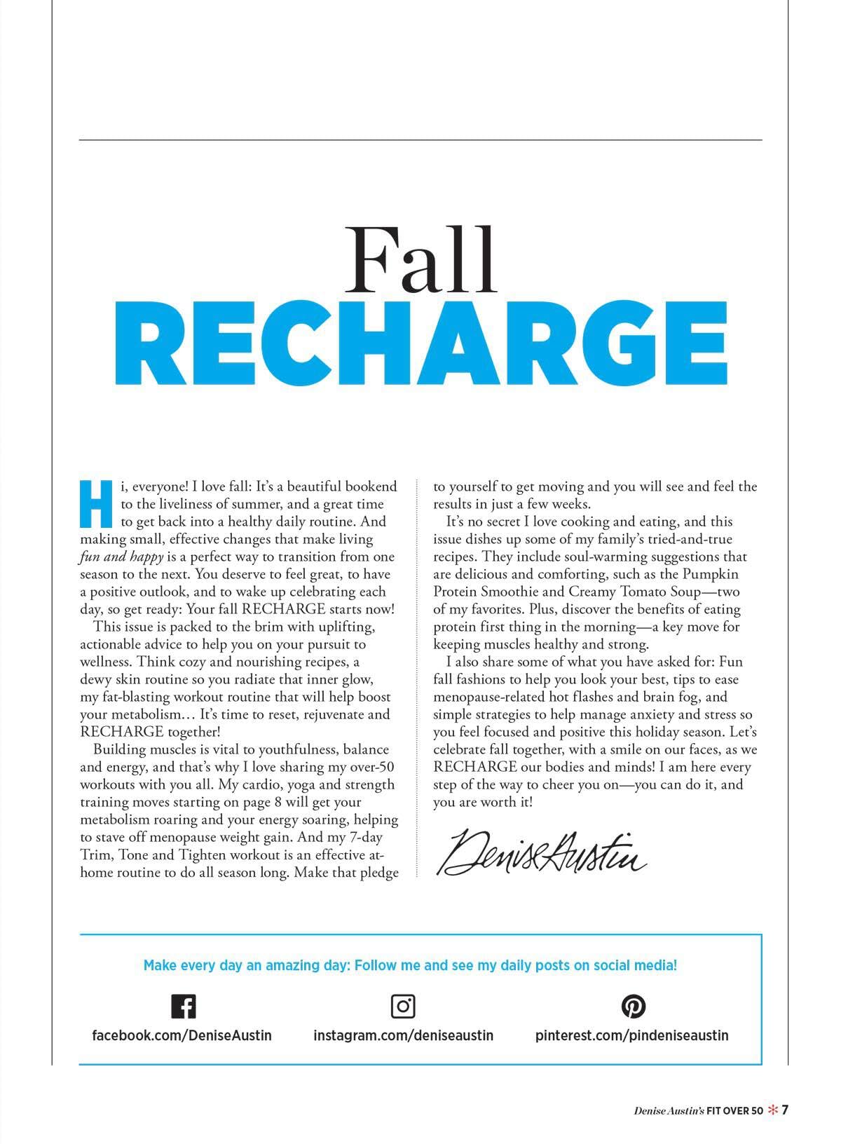 Denise Austin's Fit Over 50 - Fall Reset! 2024: 30 Stability Ball & Resistance Band Workouts, Soothe Menopause Symptoms, Hot Flashes, Brain Fog, Calming Yoga, Comfort Recipes, Dry Skin Fixes & More!