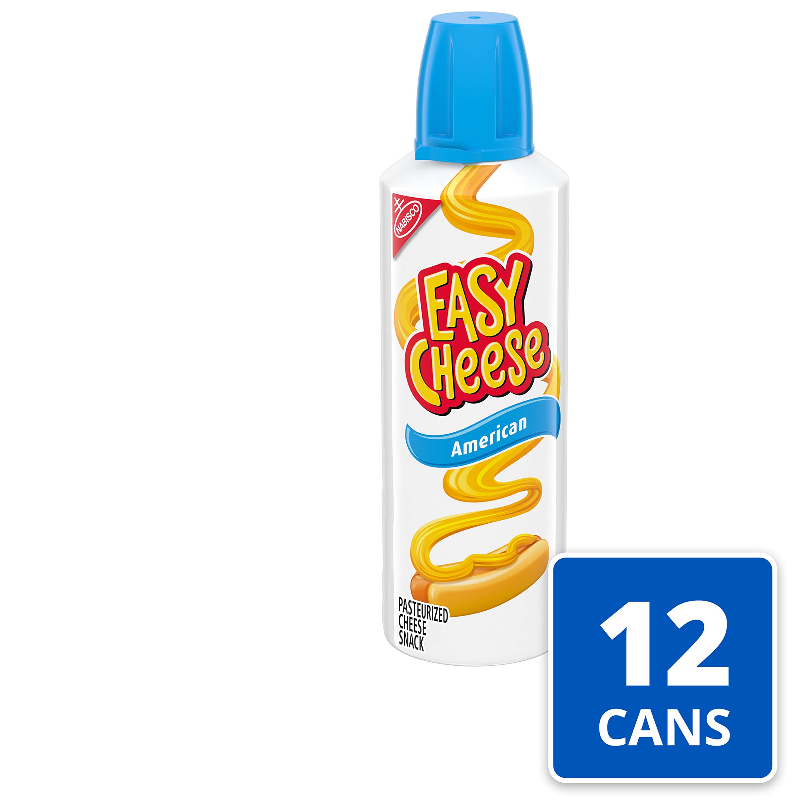 Easy Cheese American Cheese Snack, 12 - 8 oz Cans