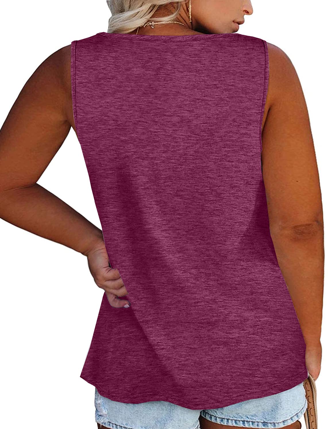 Plus Size Tank Tops for Women Summer Sleeveless Henley T-Shirts Tops Casual Sunshine Coffee Graphic Tee Tunics Shirts