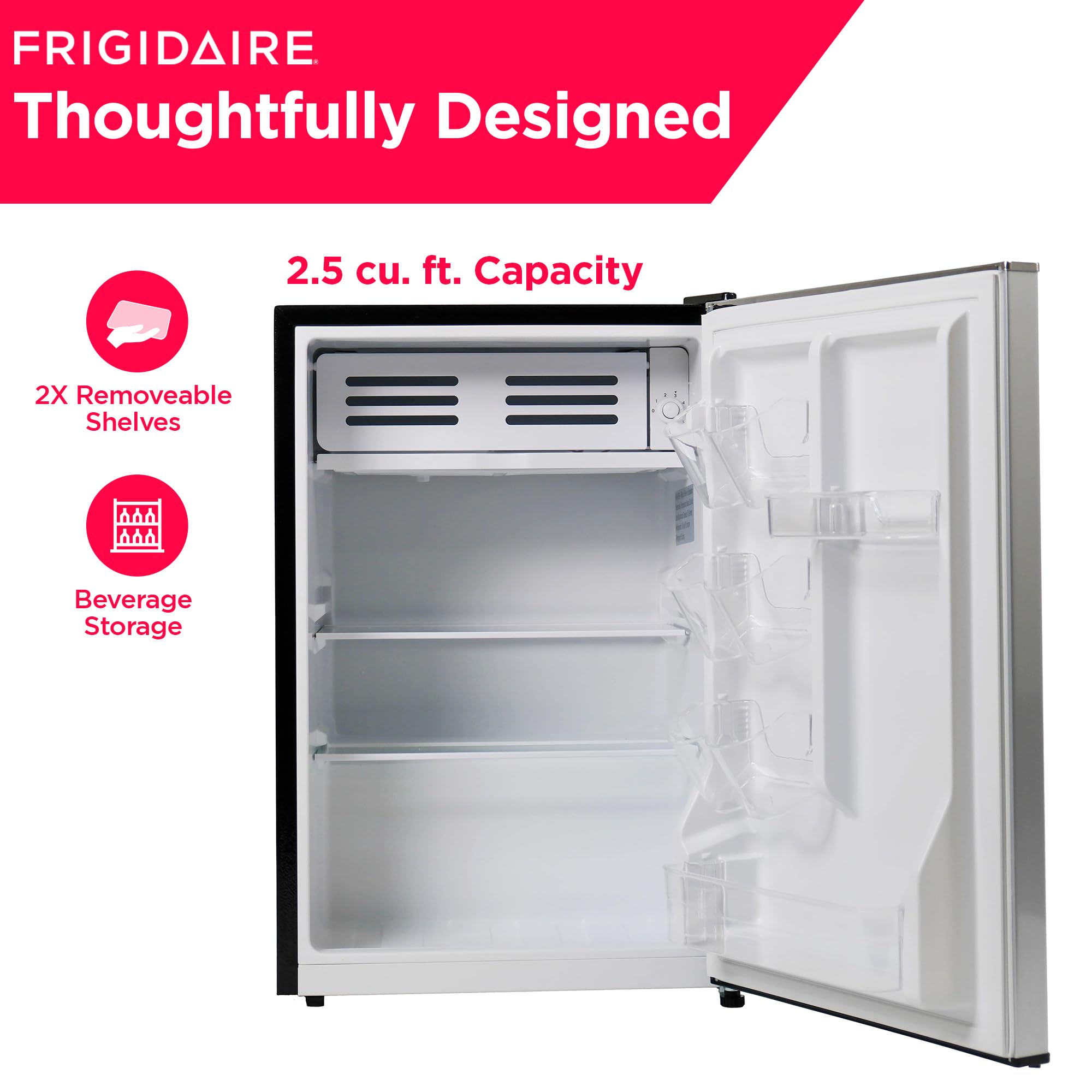 Frigidaire EFR285-6COM, 2.5 cu ft Refrigerator, Stainless Steel Door, Platinum Series