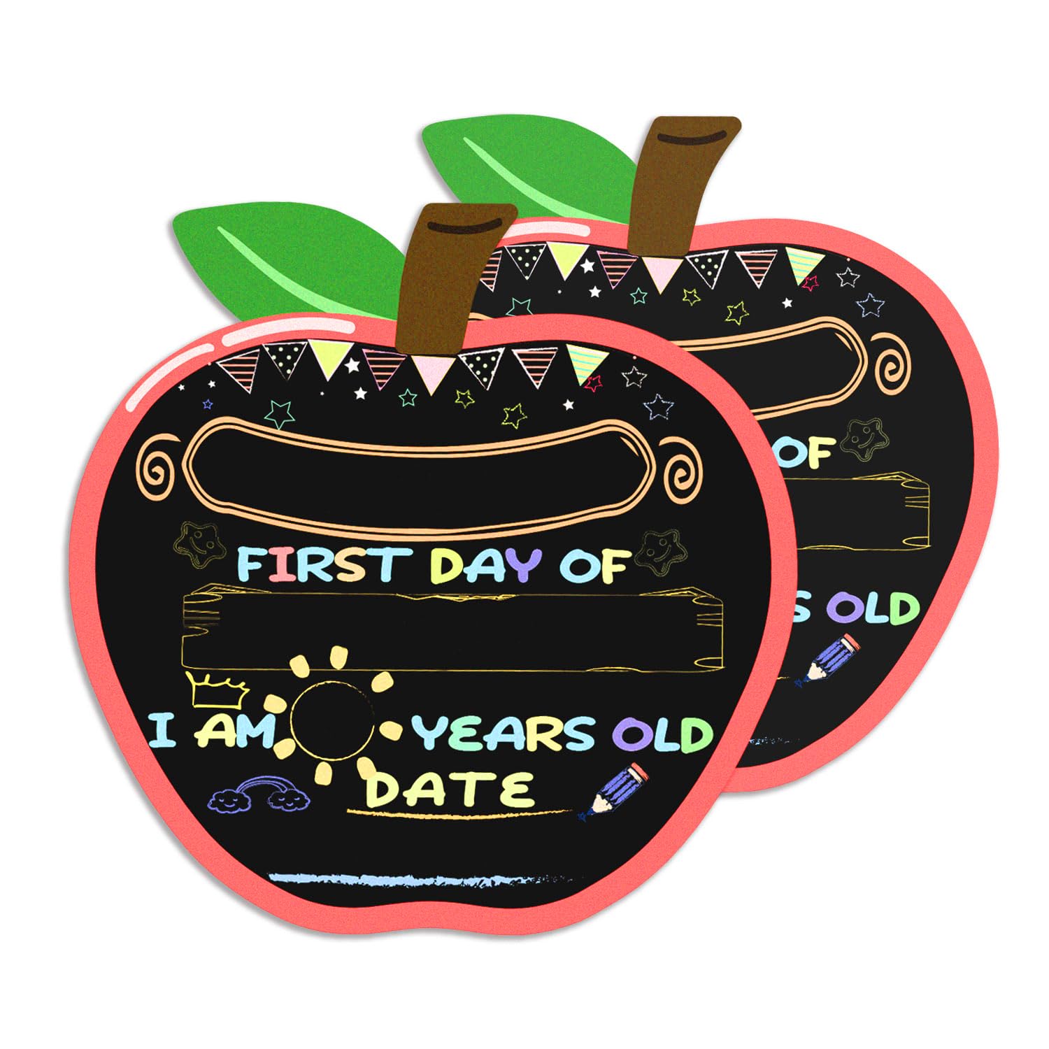 First Day of School Board, First Day of School Sign 10x10 Inch Double Sided Back to School Sign for Boys & Girls, Kindergarten Preschool 1st Grade School Supplies, Back to School Chalkboard