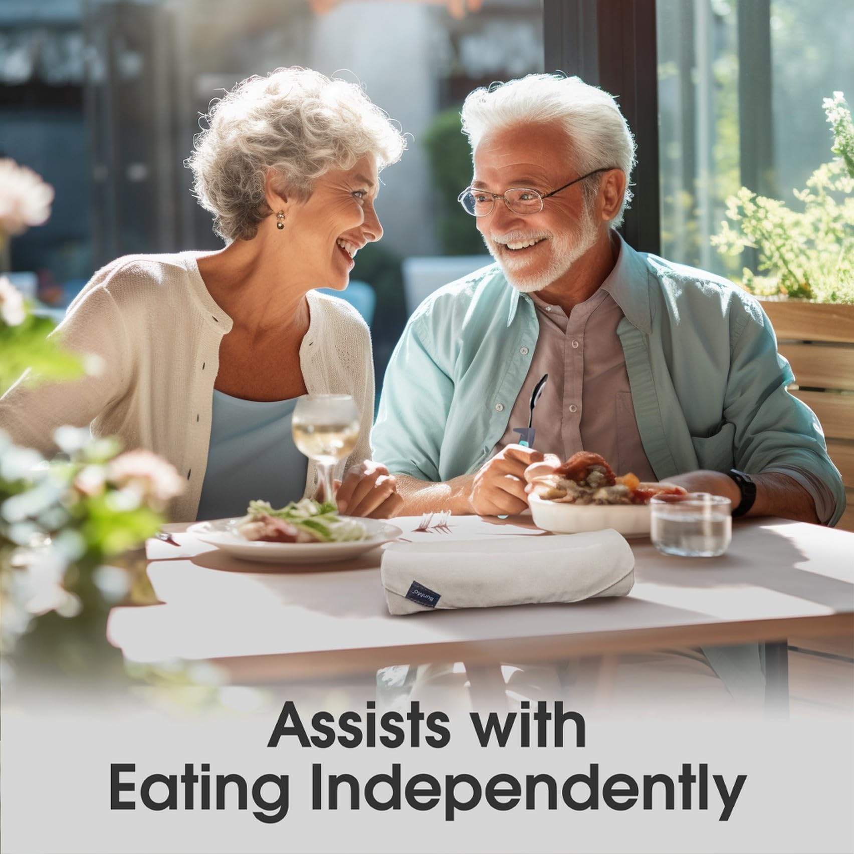 BunMo Adaptive Weighted Utensils Bundle - Utensils for Elderly, Arthritis, Weak Hand Grip & Handicapped - Stainless Steel - Weighted Utensils for Tremors and Parkinsons Patients