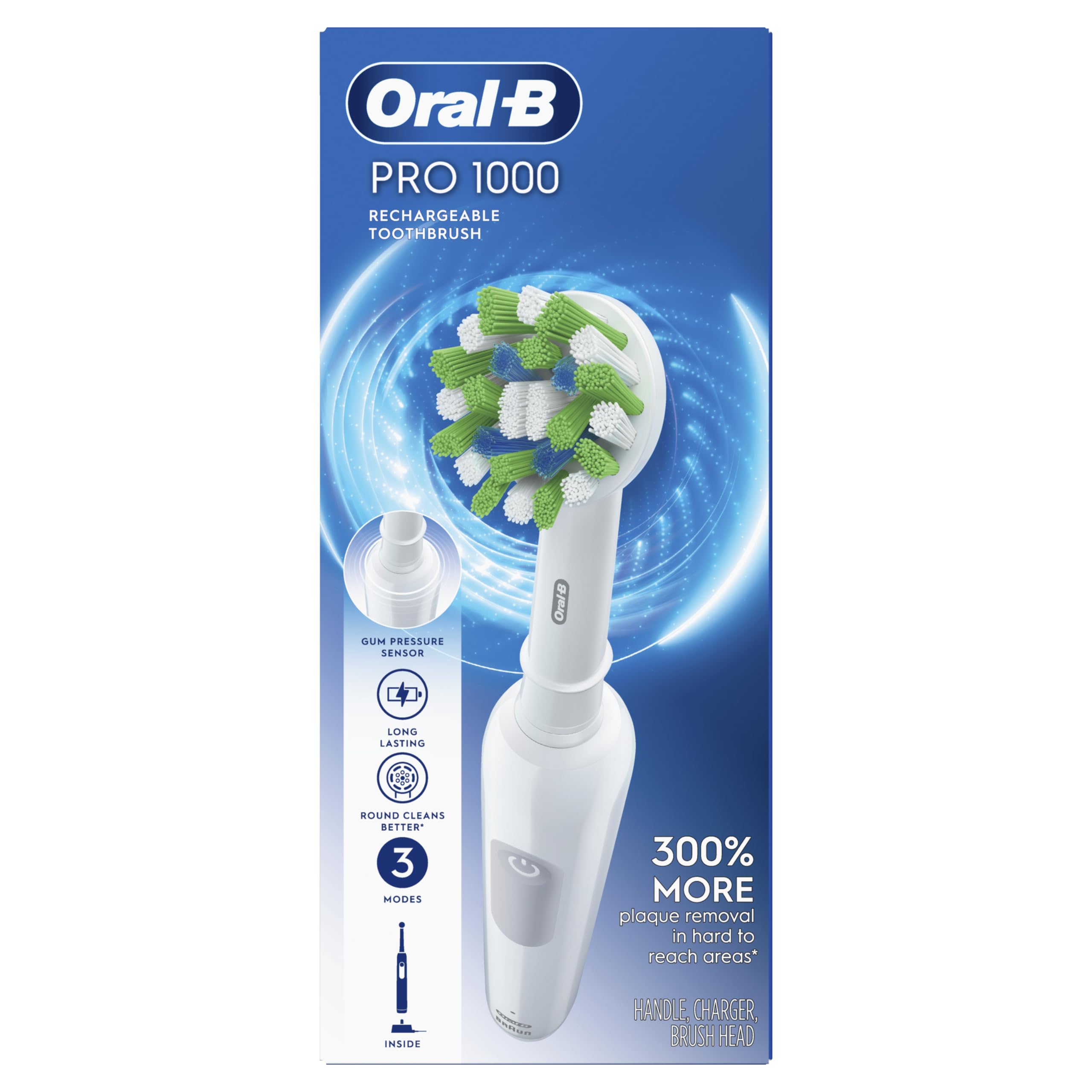 Oral-B Pro 1000 Rechargeable Electric Toothbrush, White