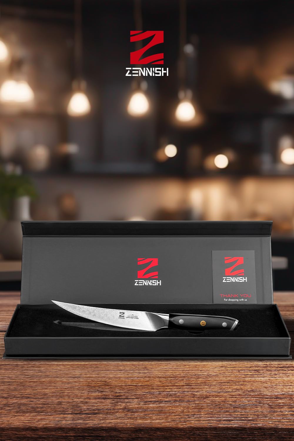 Zennish Fillet Knife For Fish 6 Inch-Quartz Series Damascus AUS-10 Japanese Knife Razor Sharp Knife, Professional Boning Knife with Full Tang G10 Handle,Gifts for Men/Dad/Chef with Premium Gift Box