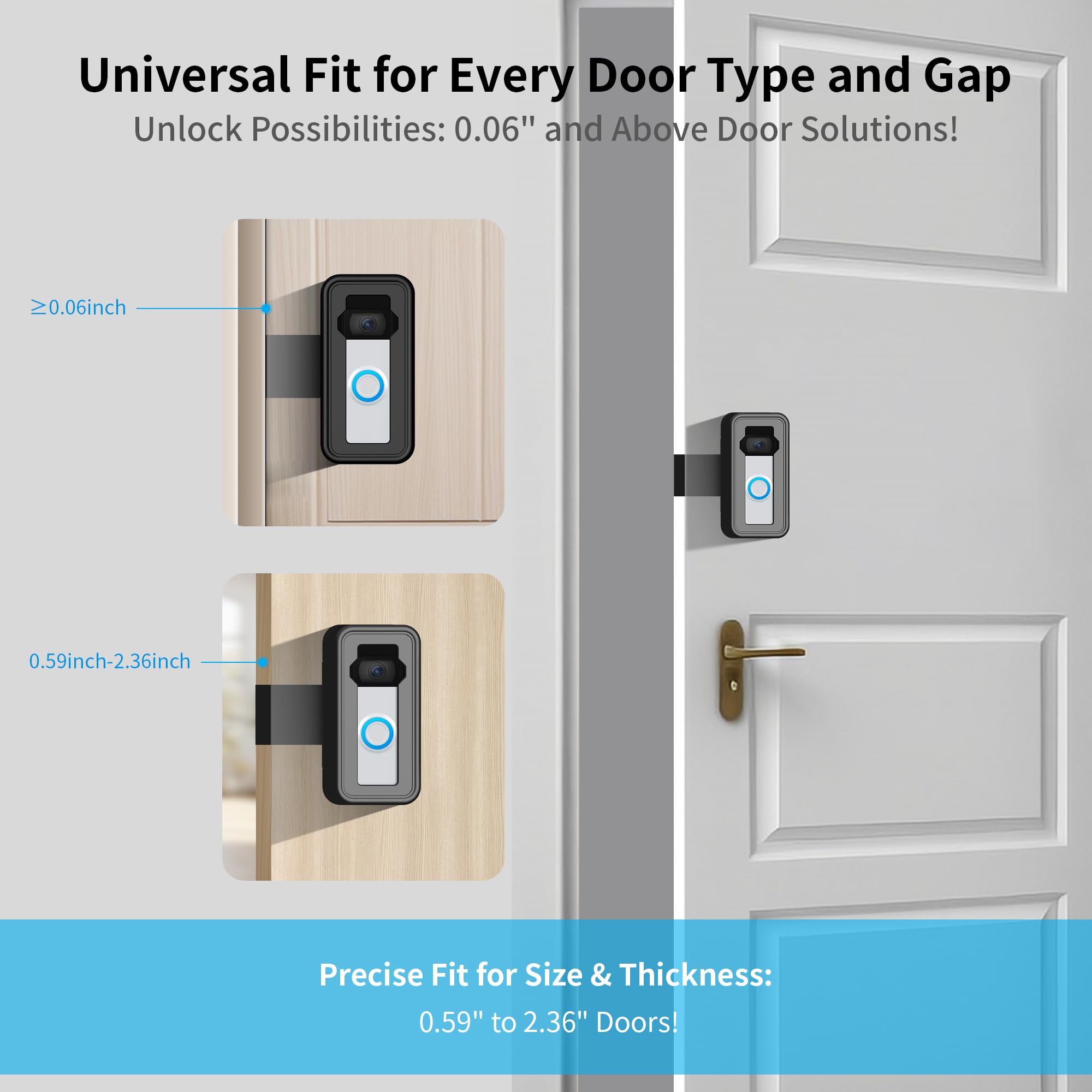 Anti-Theft Video Doorbell Mount - No-Drill Solution for Apartment Doors, Ideal for Renters and Home Offices, Compatible with Most Video Doorbells