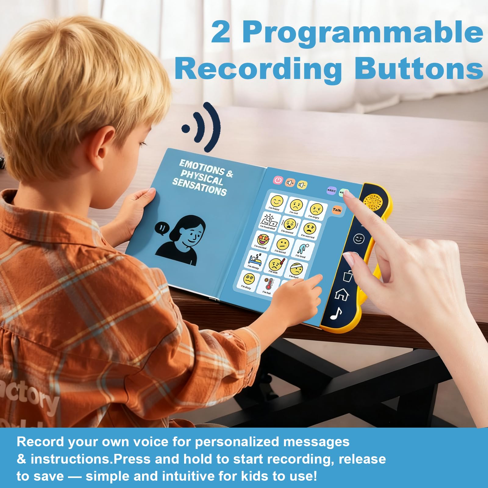 AAC Device for Autism, Communication Board for Nonverbal Kids & Adults, Speech Therapy Materials with 8 Programmable Buttons & Adjustable Volume, Gifts for People with Autism Classroom Must Haves