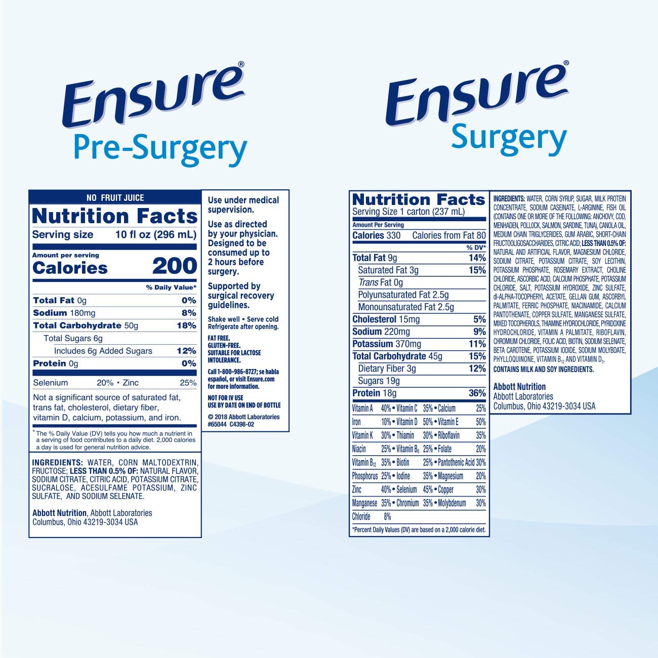 Ensure Surgery Perioperative 5-Day Bundle with 3 Ensure Pre-Surgery Clear Carbohydrate Drinks & 20 Ensure Surgery Immunonutrition Shakes