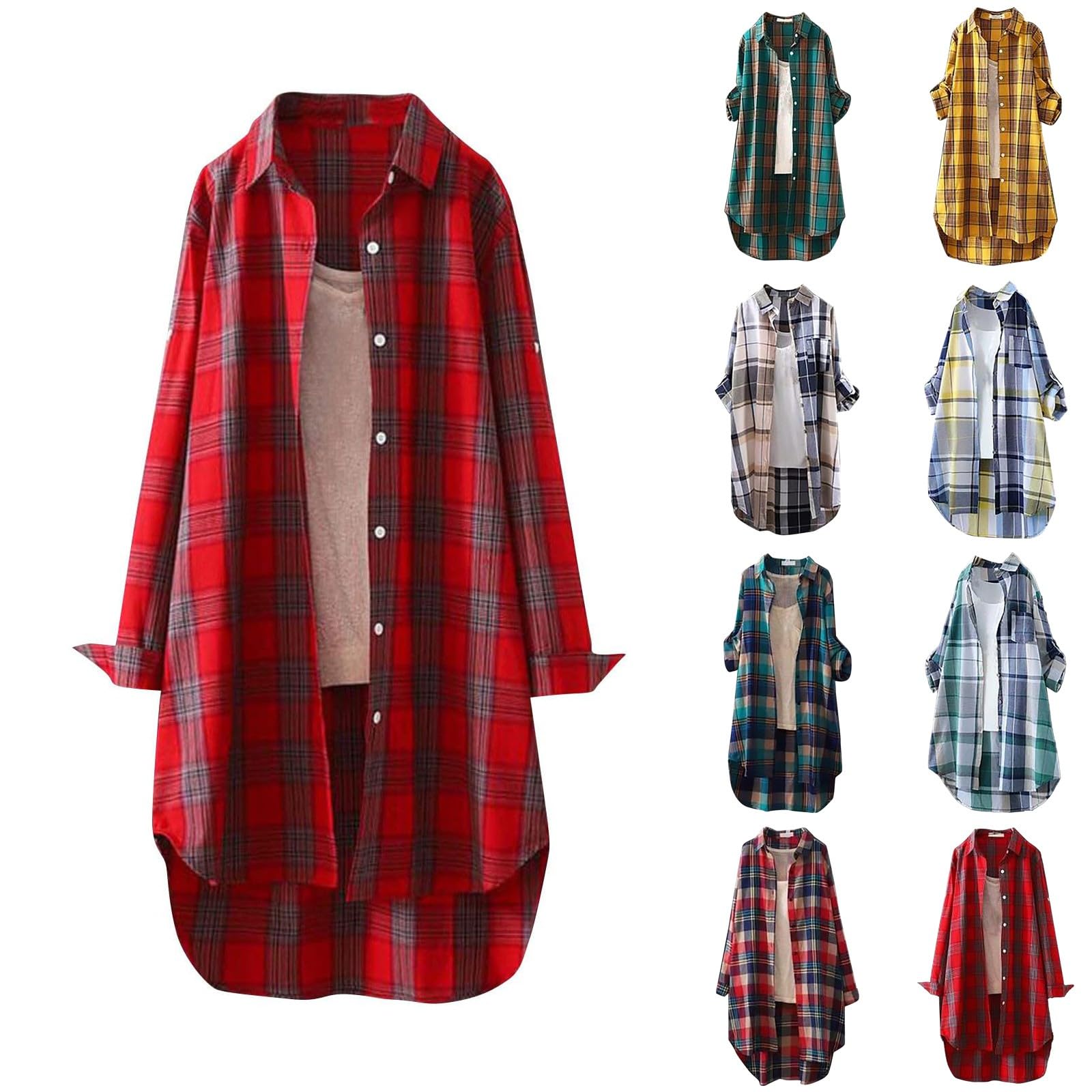 Todays Daily Deals Clearance Lightening Deals Striped Cardigan Sweaters for Women Plaid Shirts for Women Long Sleeve Work Shirts Open Front Cardigan Fall Outfits for Women 2024 Oversized Cardigan Rd1