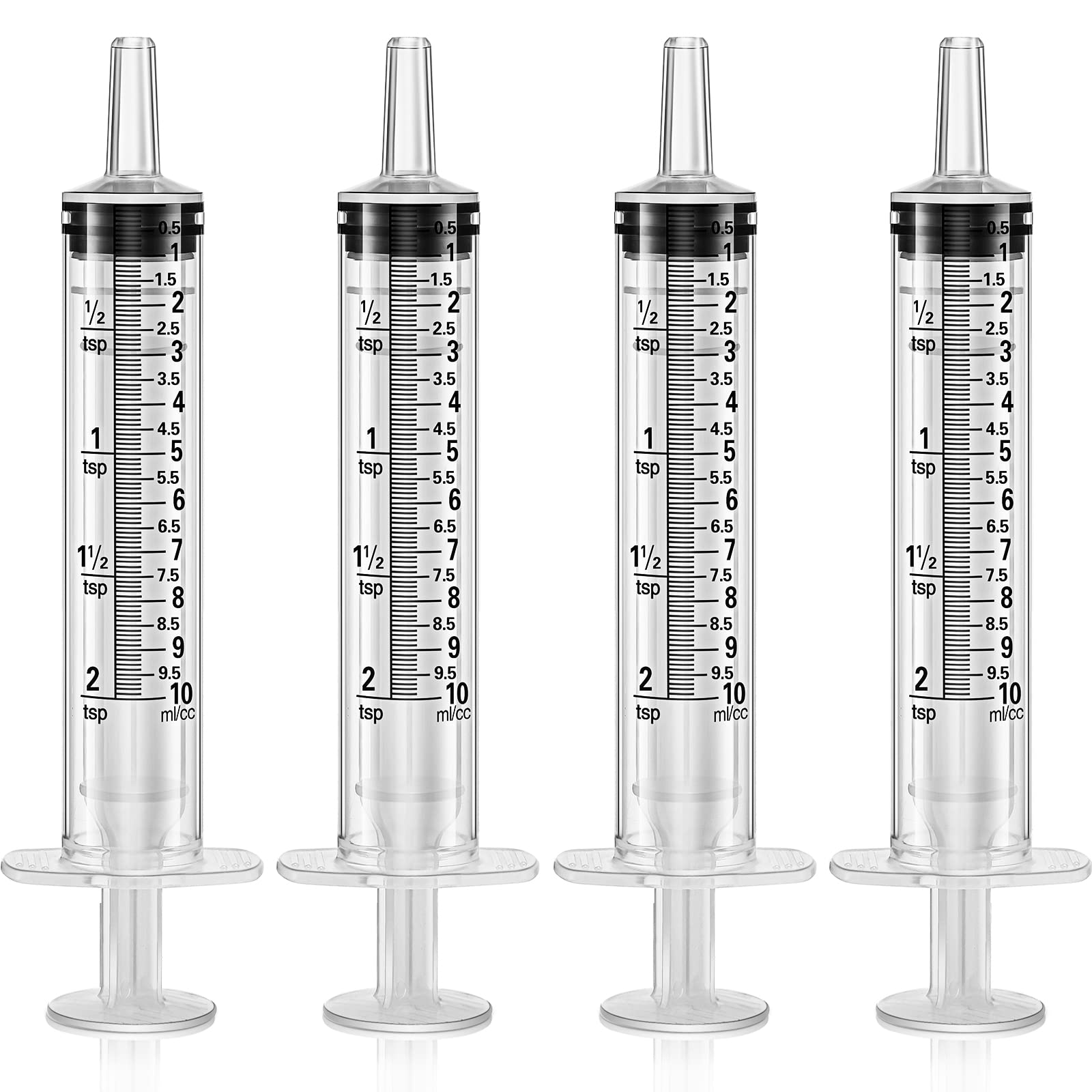 Frienda Large Plastic Syringe 4 Pack Measuring Syringe Tools Dispensing Multiple Uses(10 ml)