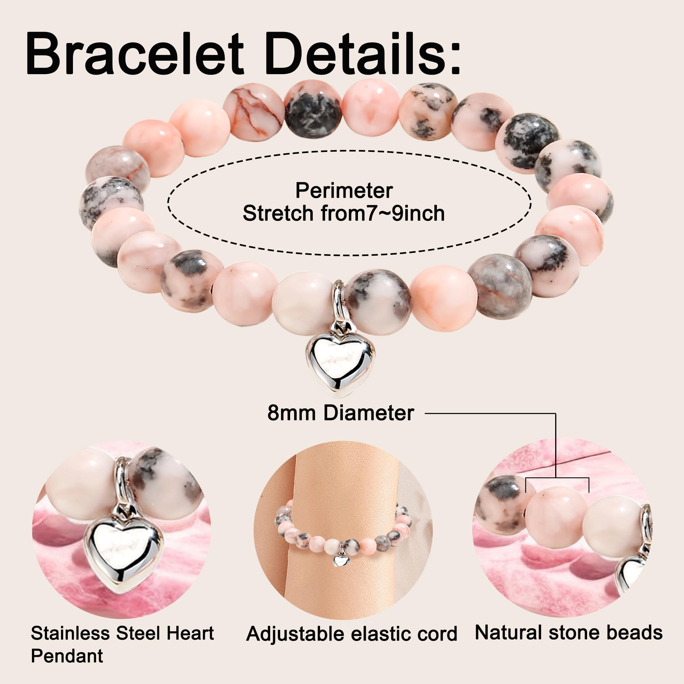 Simashts Natural Stone Bracelets For Women Girlfriend, Unique Gifts for Women