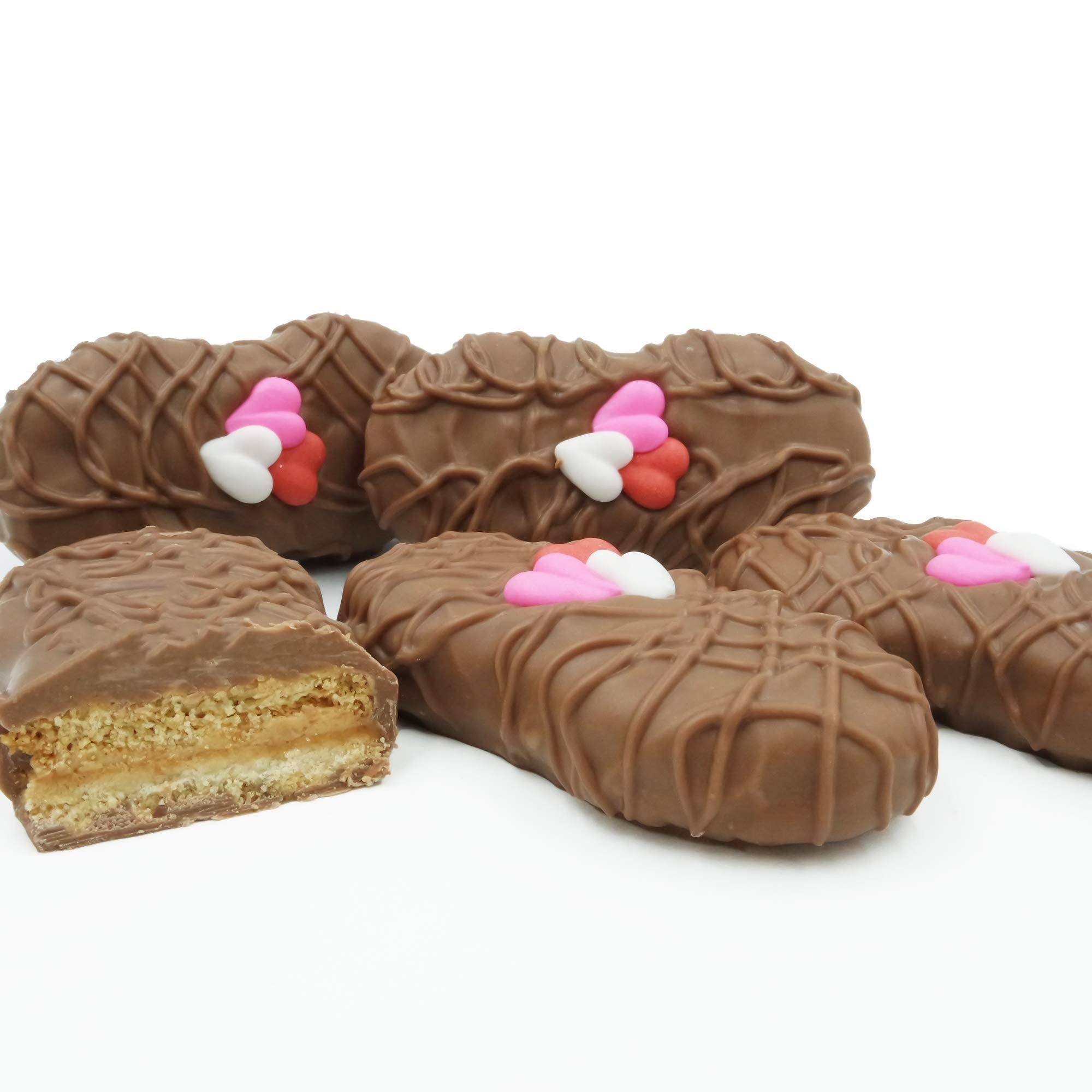 Philadelphia Candies Milk Chocolate Covered Nutter Butter Cookies, Valentine's Day Heart Gift Net Wt 8 oz