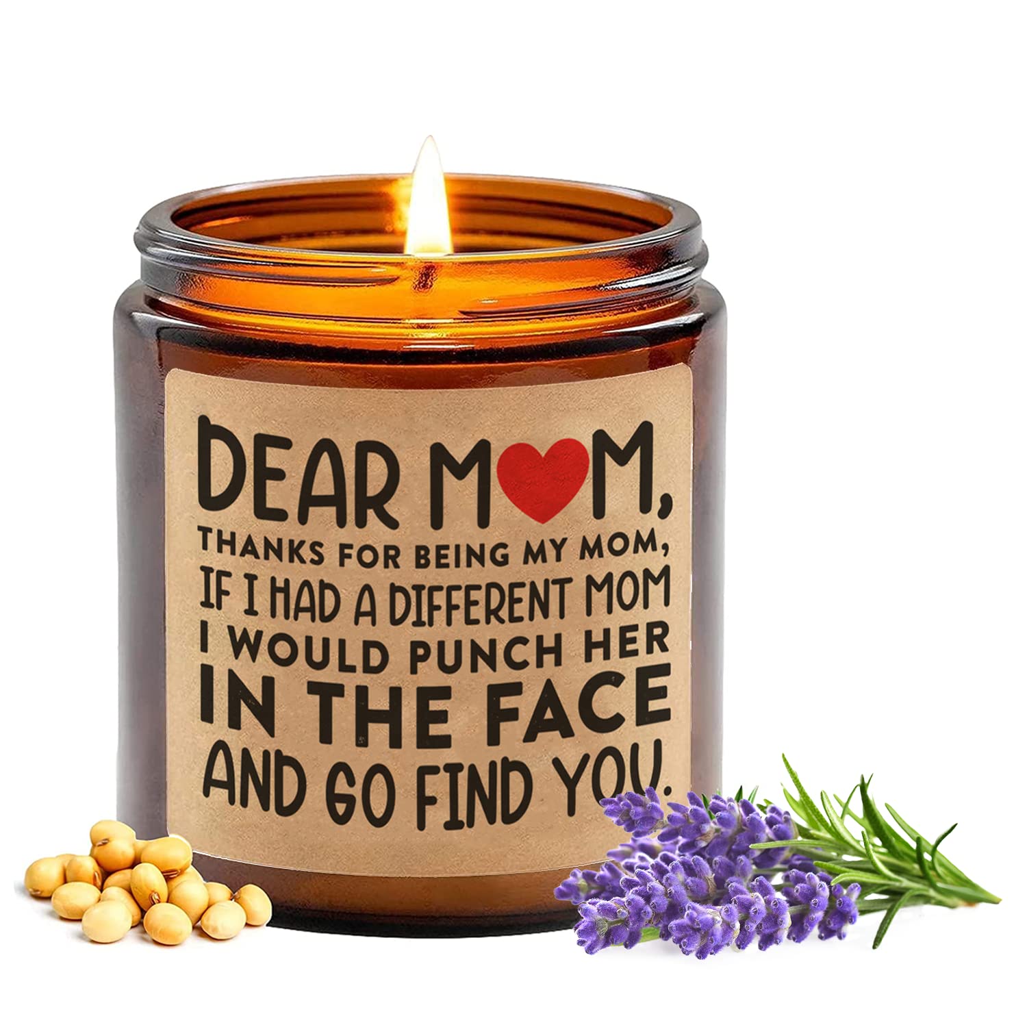 Gifts for Mom from Daughter,Son - Mom Birthday Gifts - Birthday Gifts for Mom - Mothers Day Gifts for Mom, Mom Gifts for Step Mom,Mother in Law,Elderly Mom - Soy Wax Candles (Soy Wax, Dear Mom)