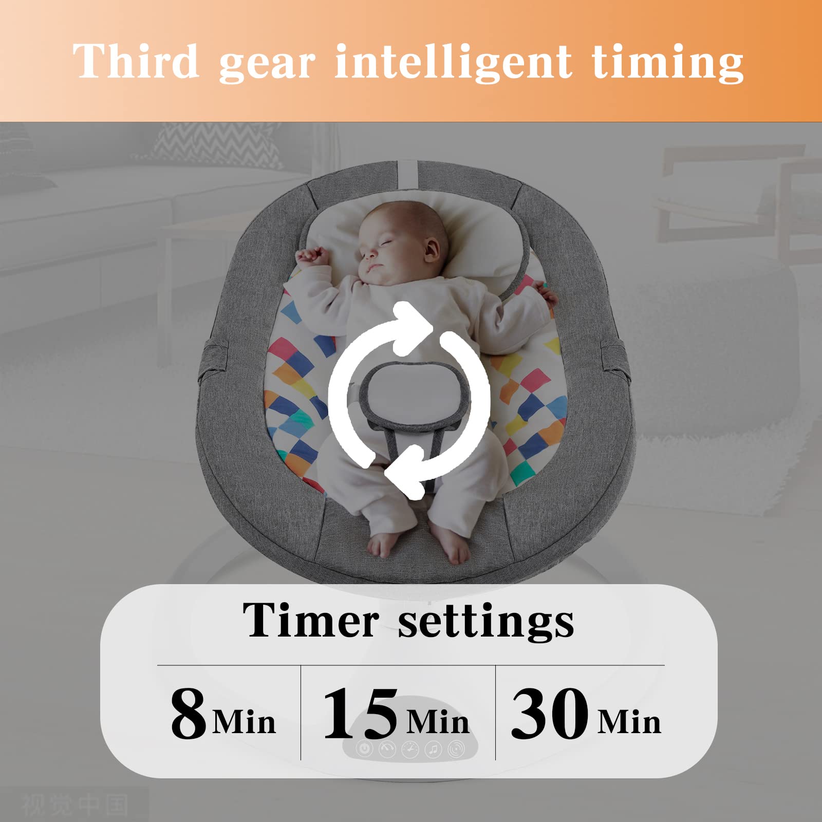 Soobaby Baby Swing for Infants,Electric Bouncer for Babies,Portable Swing for Baby Boy Girl,Remote Control Indoor Baby Rocker with 5 Sway Speeds,Music and Bluetooth