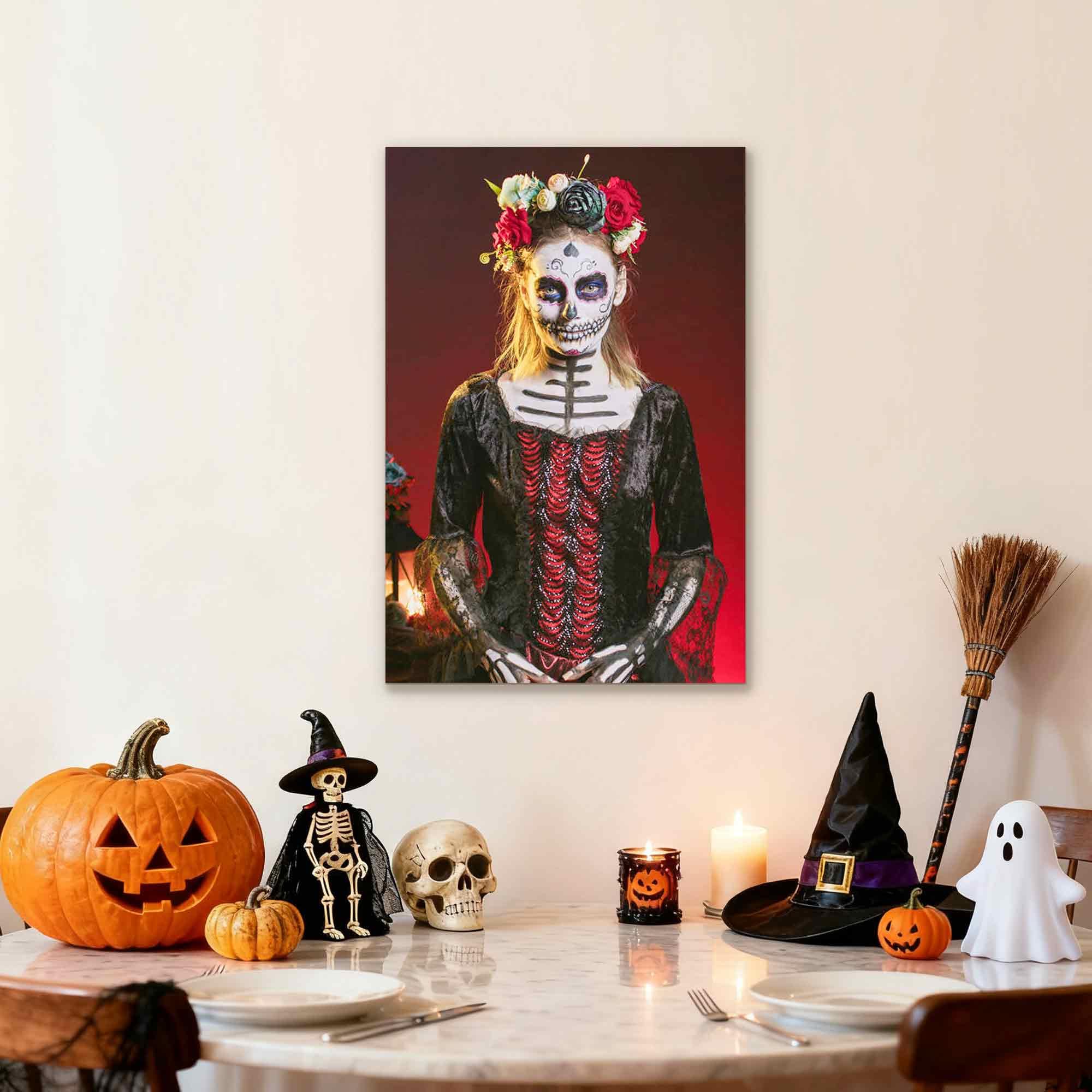 Custom Halloween Canvas Wall Art Decor, Personalized Halloween Canvas Wall Art & Framed Prints for Living Room, Bedroom, Office & Autumn Fall Home Decoration (8" X 10")
