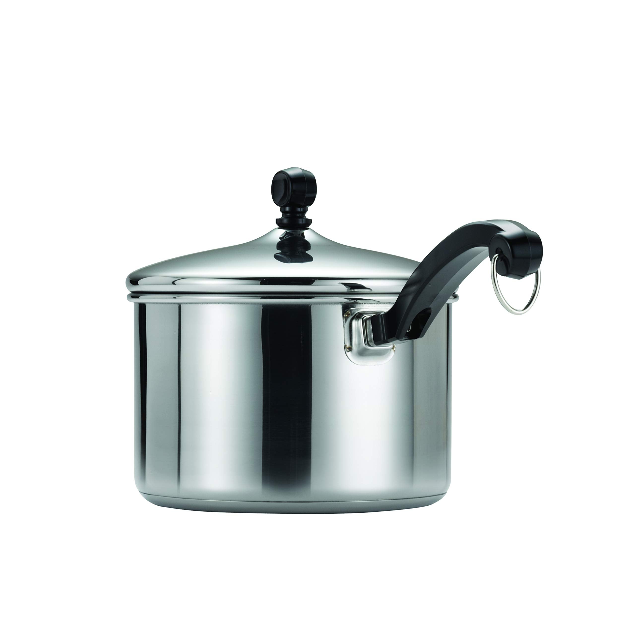Farberware Classic Stainless Steel 3-Quart Covered Straining Saucepan - - Silver