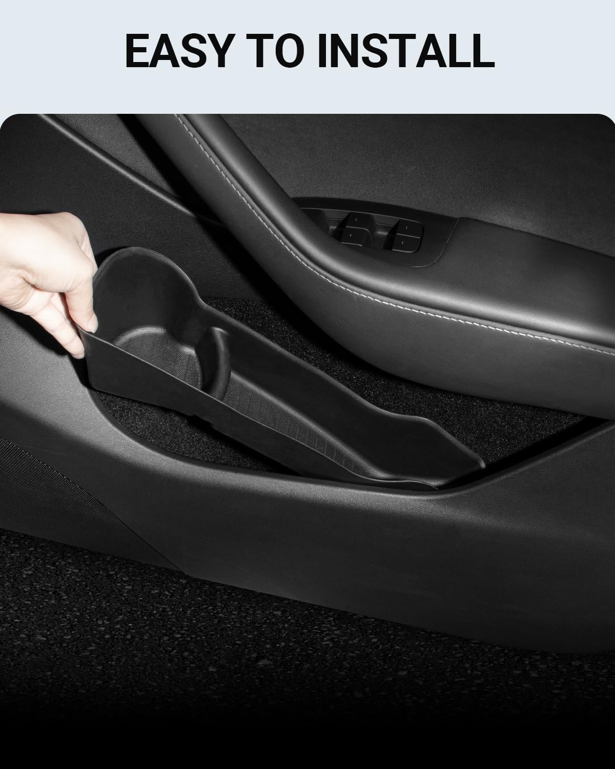 Basenor 4PCS Tesla Model Y Door Side Storage Box TPE Organizer Tray Front and Rear Door Slot Pockets Protector Accessories 2023 Upgrade