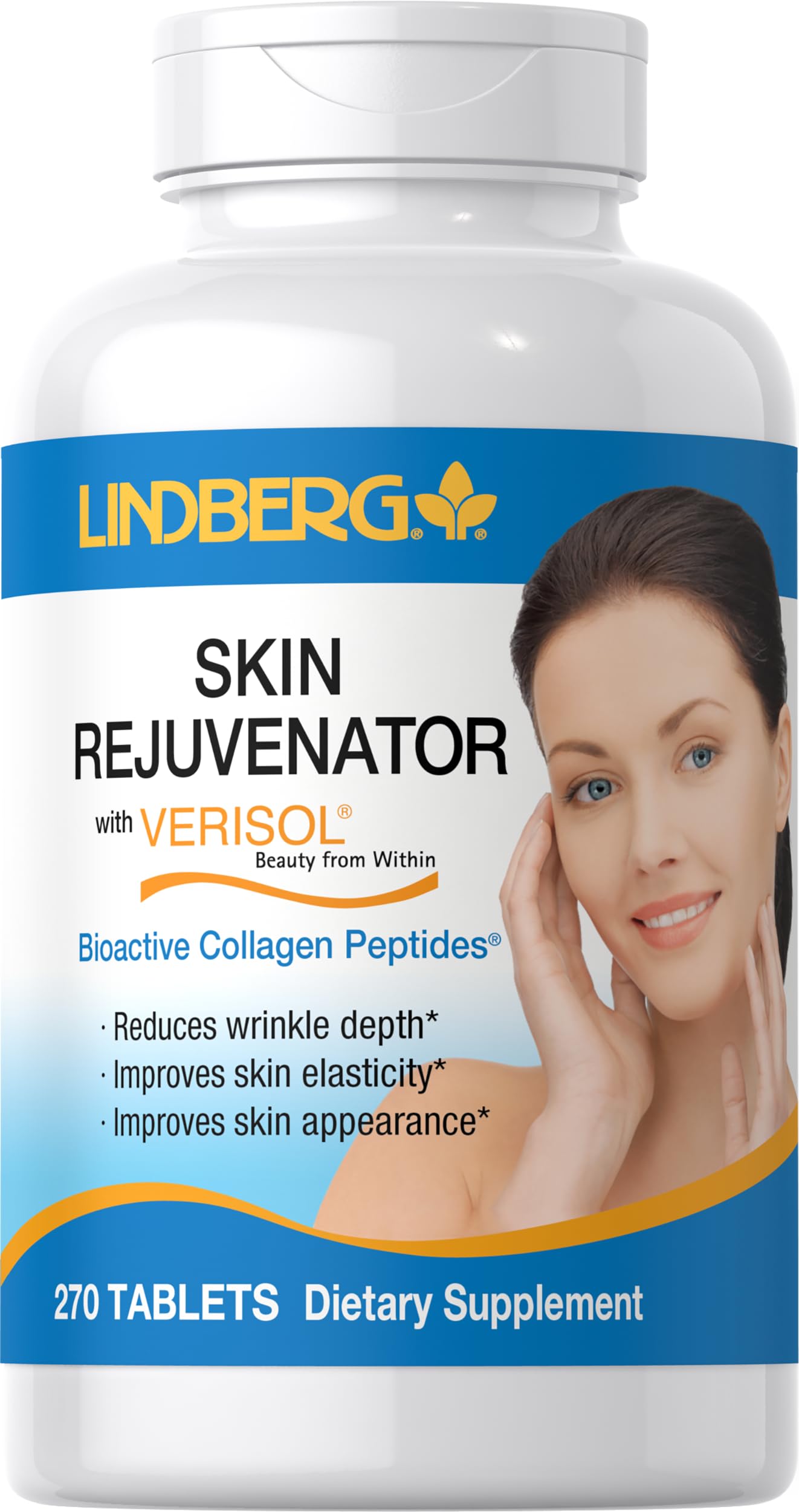 Lindberg Collagen Peptides | 270 Tablets | for Hair, Skin, and Nails | Skin Rejuvenator with Verisol